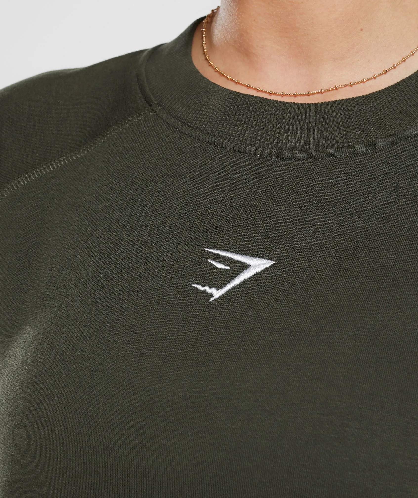 Gymshark Training Oversized Fleece Sweatshirt - Deep Olive Green sold by Gymshark product image thumbnail 4