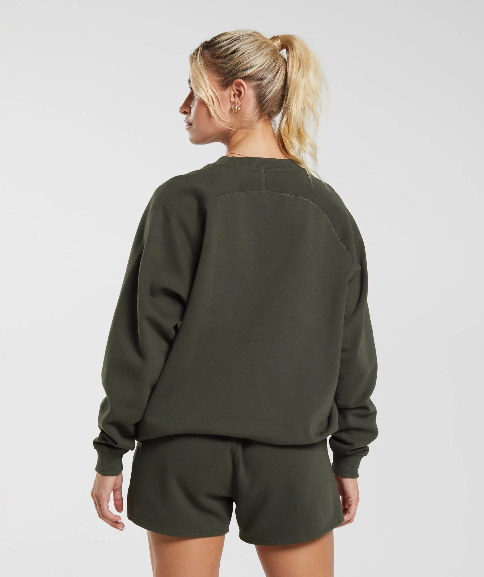 Gymshark Training Oversized Fleece Sweatshirt - Deep Olive Green sold by Gymshark product image thumbnail 2