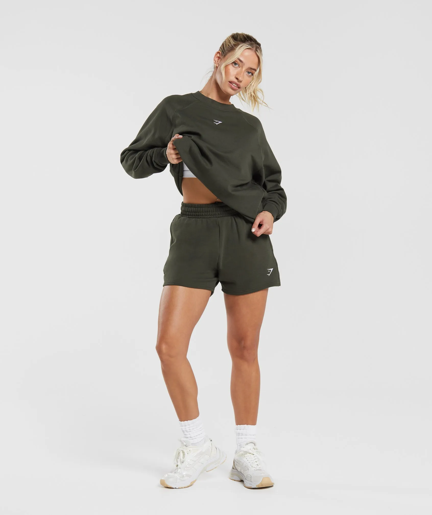 Gymshark Training Oversized Fleece Sweatshirt - Deep Olive Green sold by Gymshark product image thumbnail 3