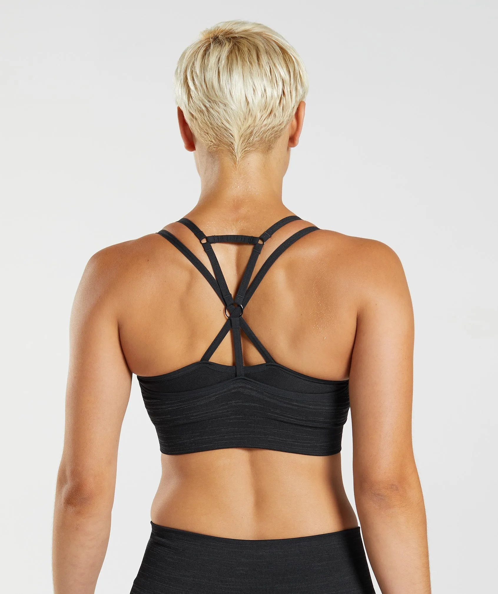 Gymshark Adapt Marl Seamless Sports Bra - Black/Smokey Grey sold by Gymshark product image thumbnail 2