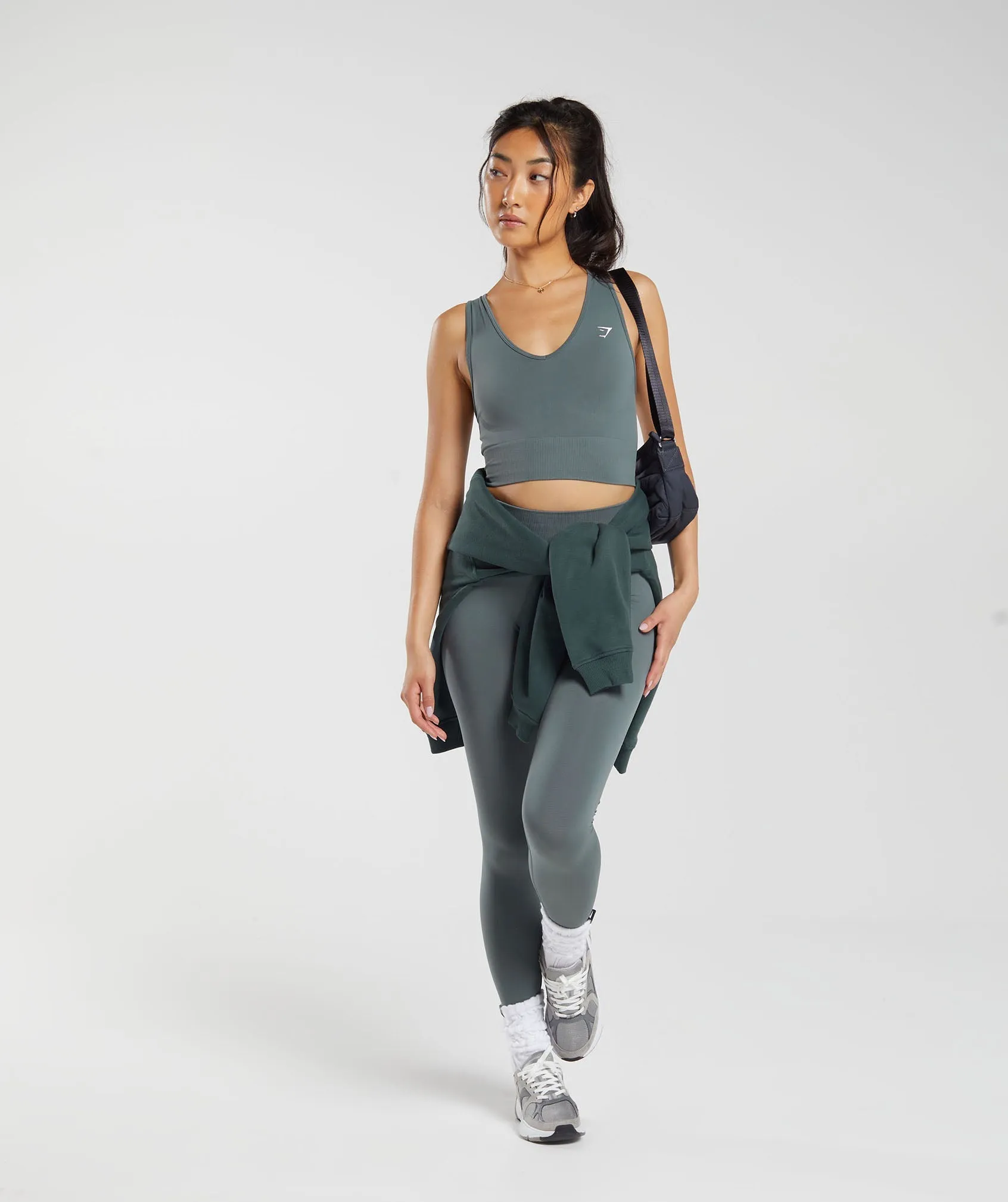 Gymshark Everyday Seamless Crop Tank - Teal sold by Gymshark product image thumbnail 4