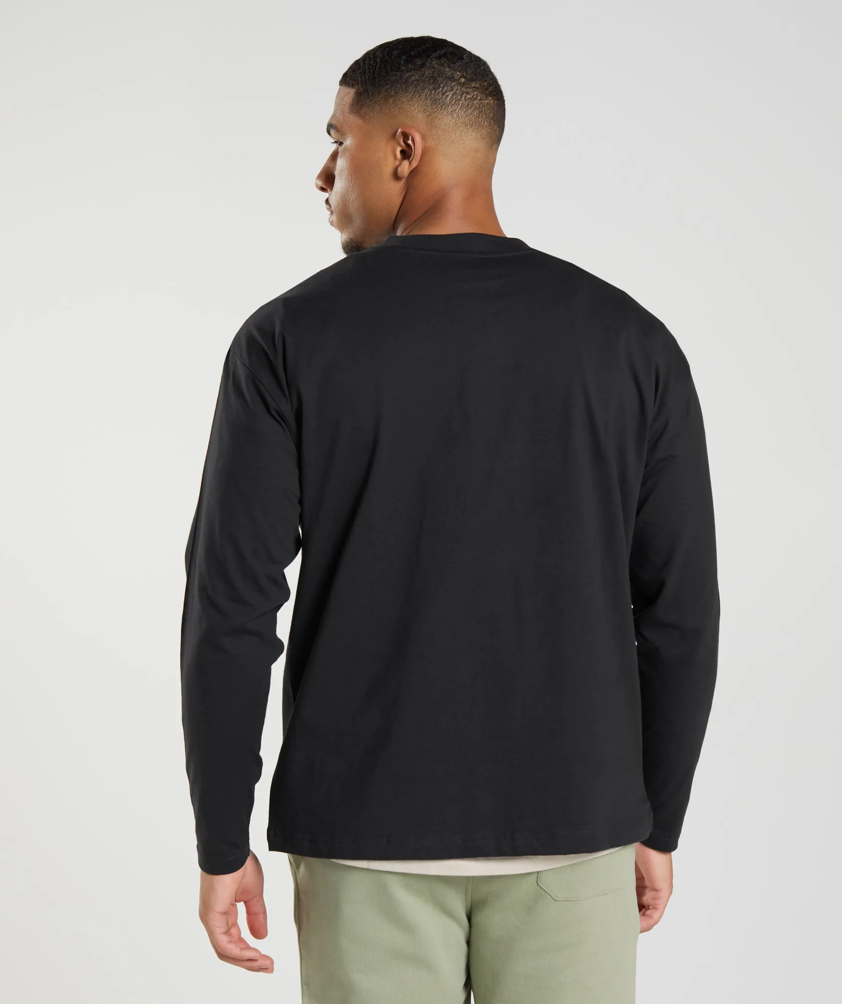 Gymshark Rest Day Sweats Long Sleeve T-Shirt - Black sold by Gymshark product image thumbnail 3