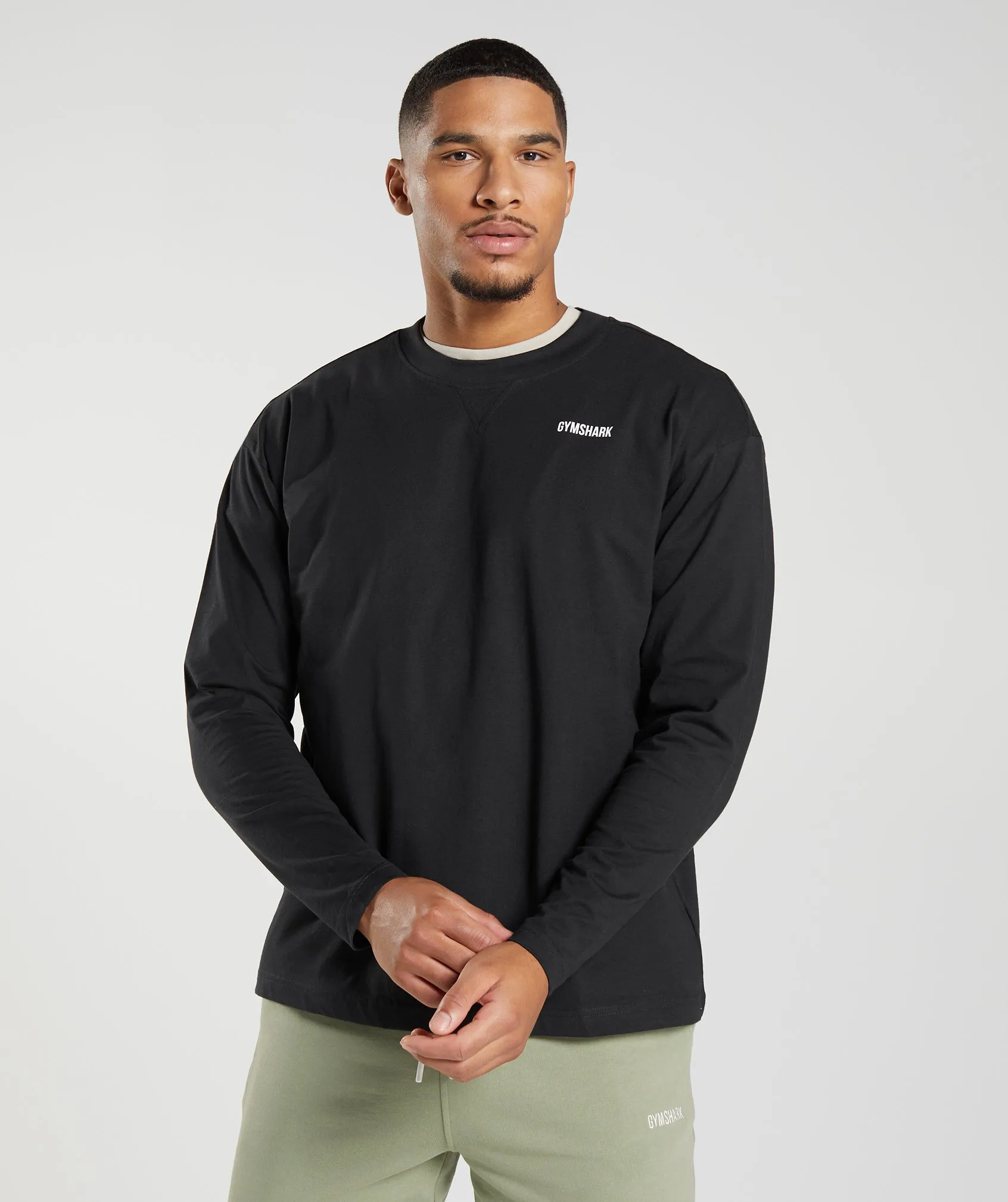 Gymshark Rest Day Sweats Long Sleeve T-Shirt - Black sold by Gymshark product image thumbnail 2