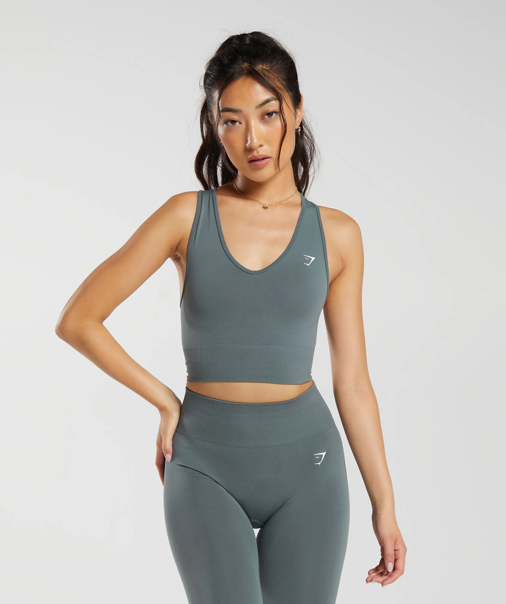 Gymshark Everyday Seamless Crop Tank - Teal sold by Gymshark