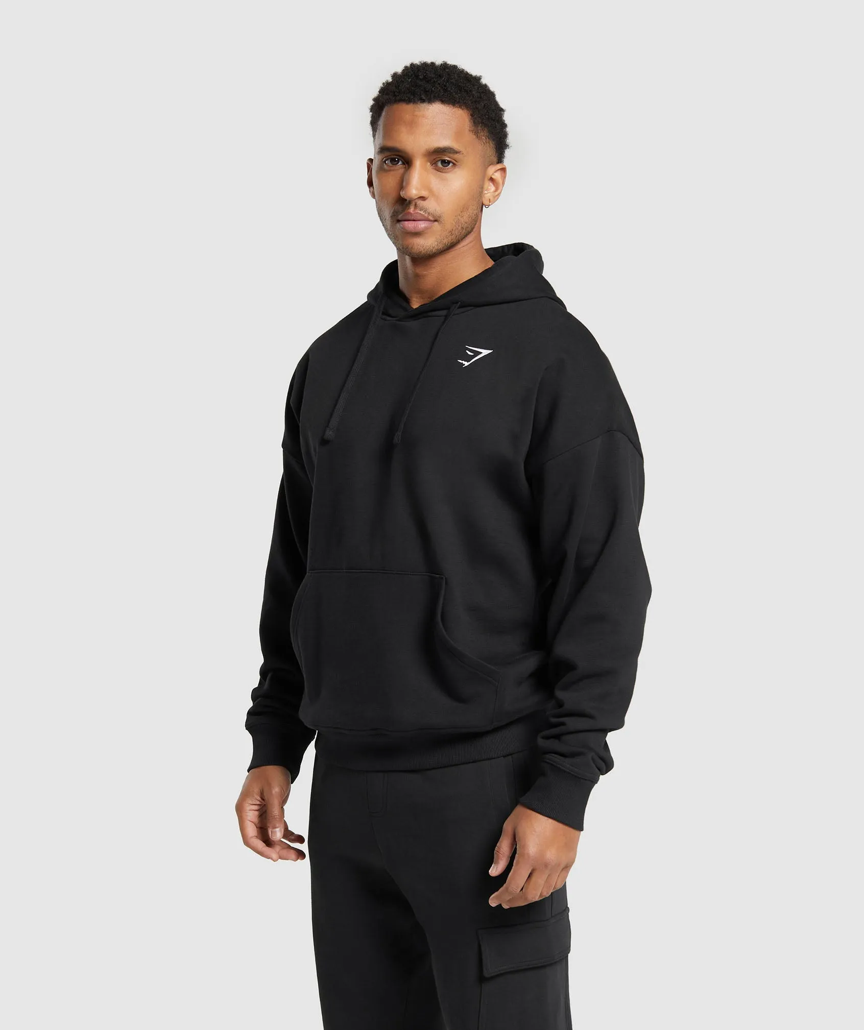 Gymshark Crest Oversized Hoodie - Black sold by Gymshark product image thumbnail 3