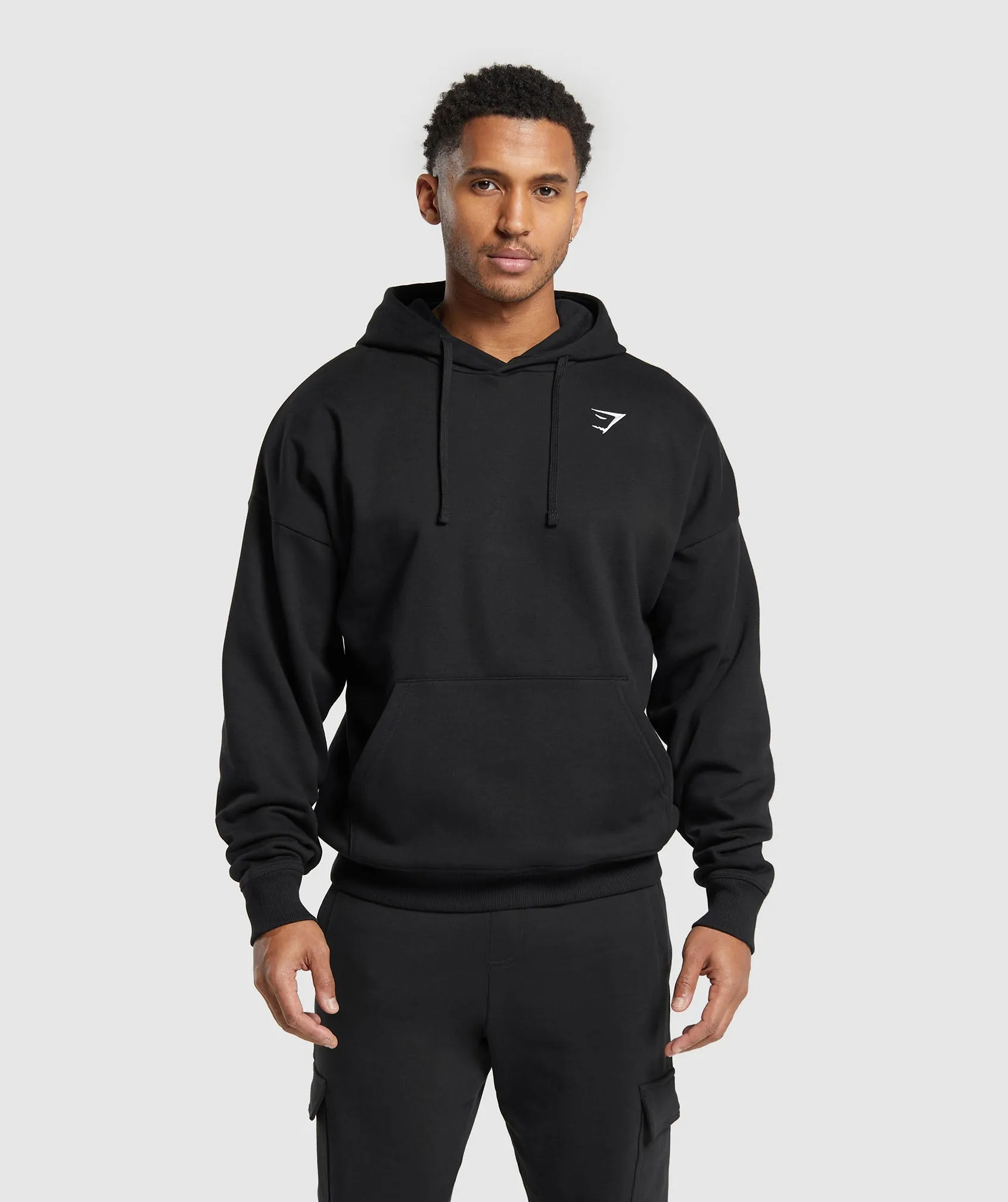 Gymshark Crest Oversized Hoodie - Black sold by Gymshark