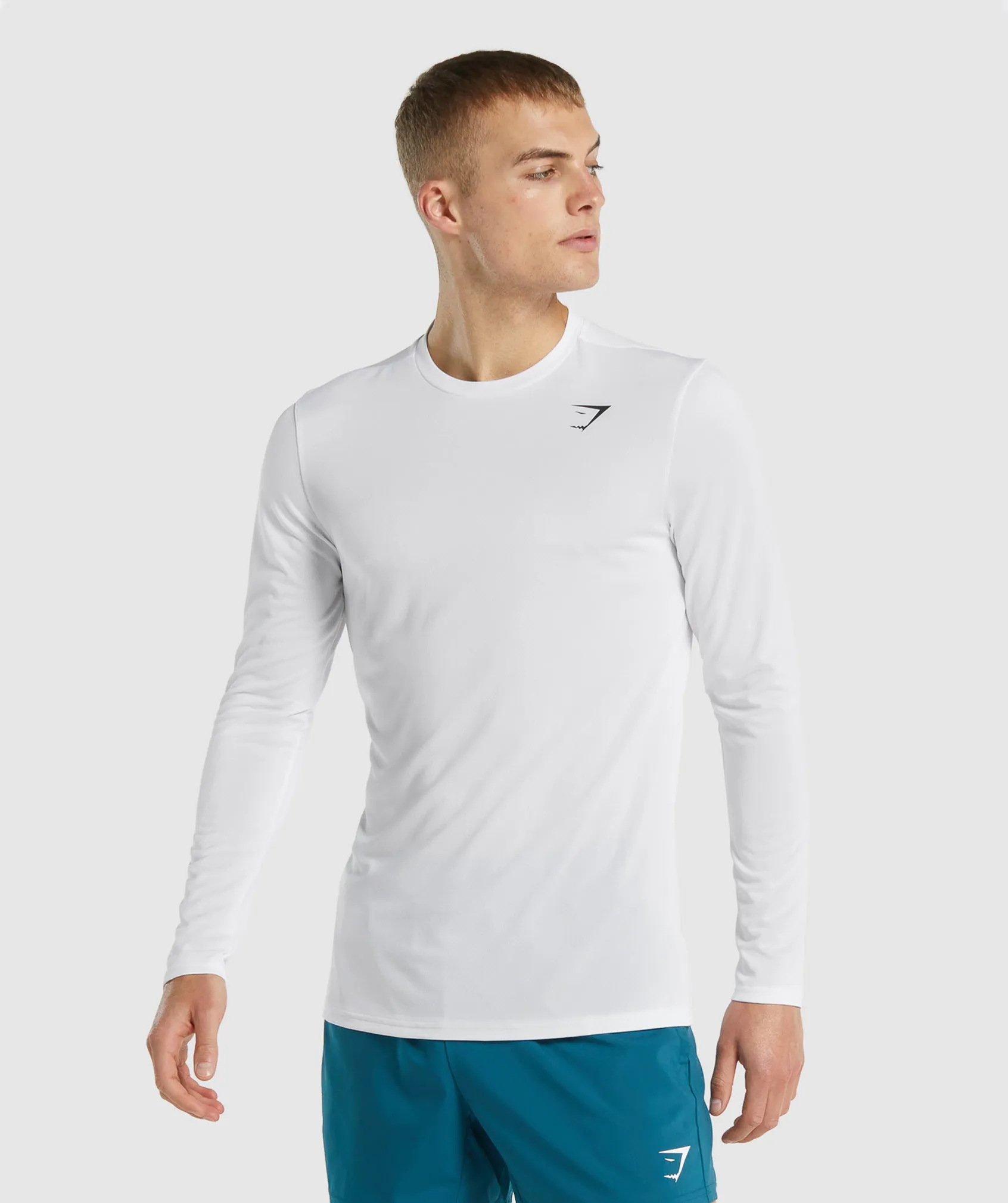 Gymshark Arrival Long Sleeve T-Shirt - White sold by Gymshark