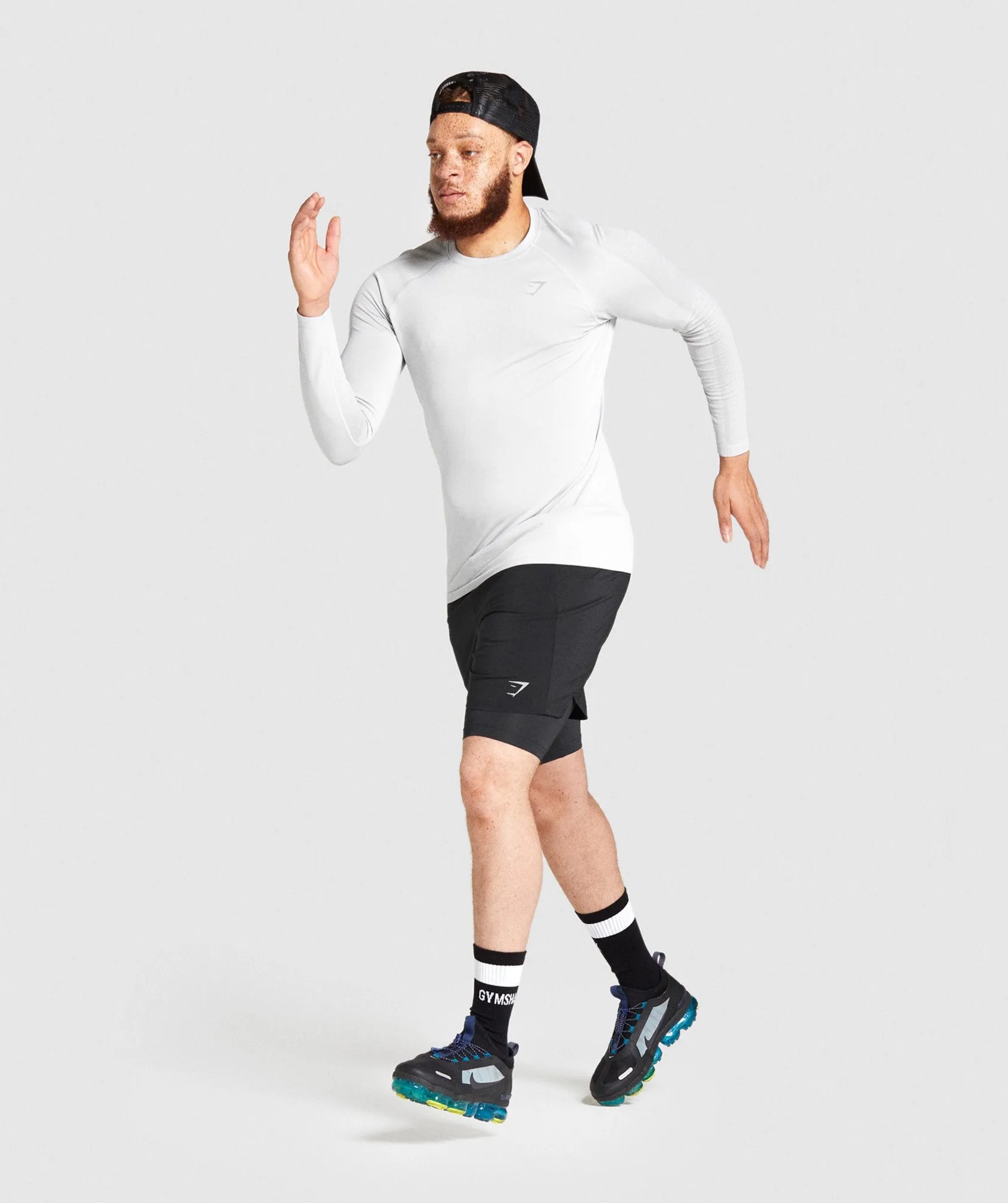 Gymshark Aspect Lightweight Seamless Long Sleeve T-shirt - Light Grey sold by Gymshark product image thumbnail 4