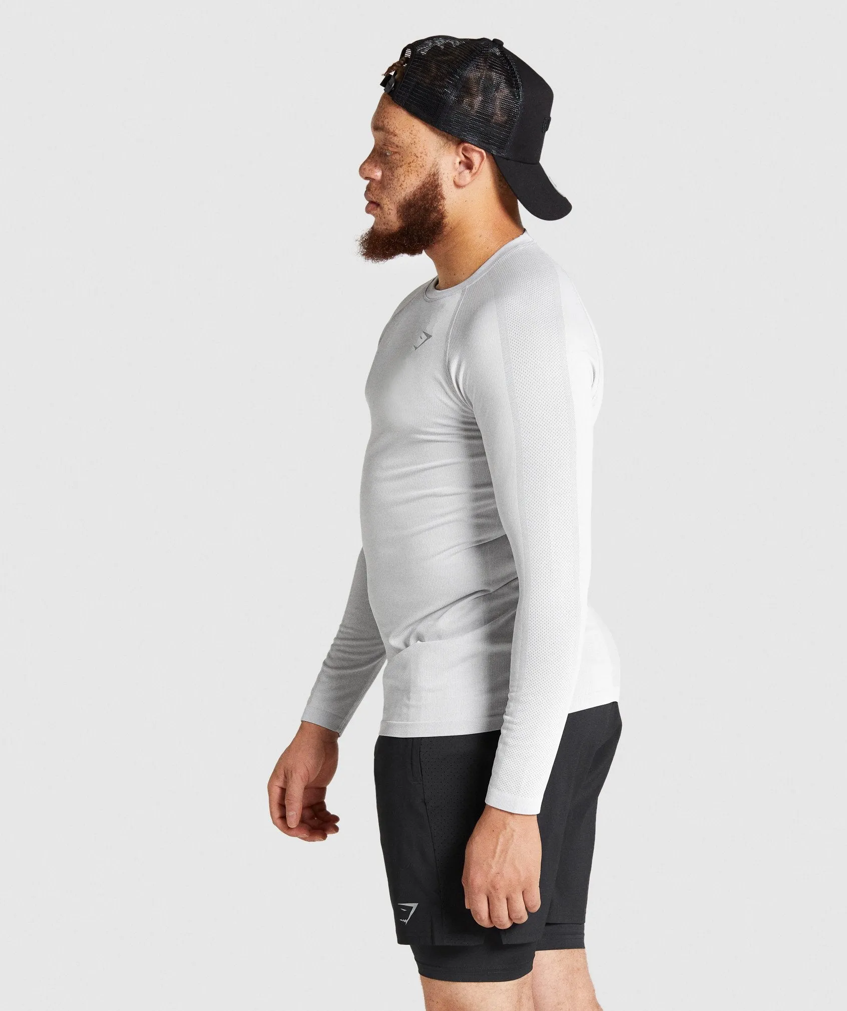 Gymshark Aspect Lightweight Seamless Long Sleeve T-shirt - Light Grey sold by Gymshark product image thumbnail 3