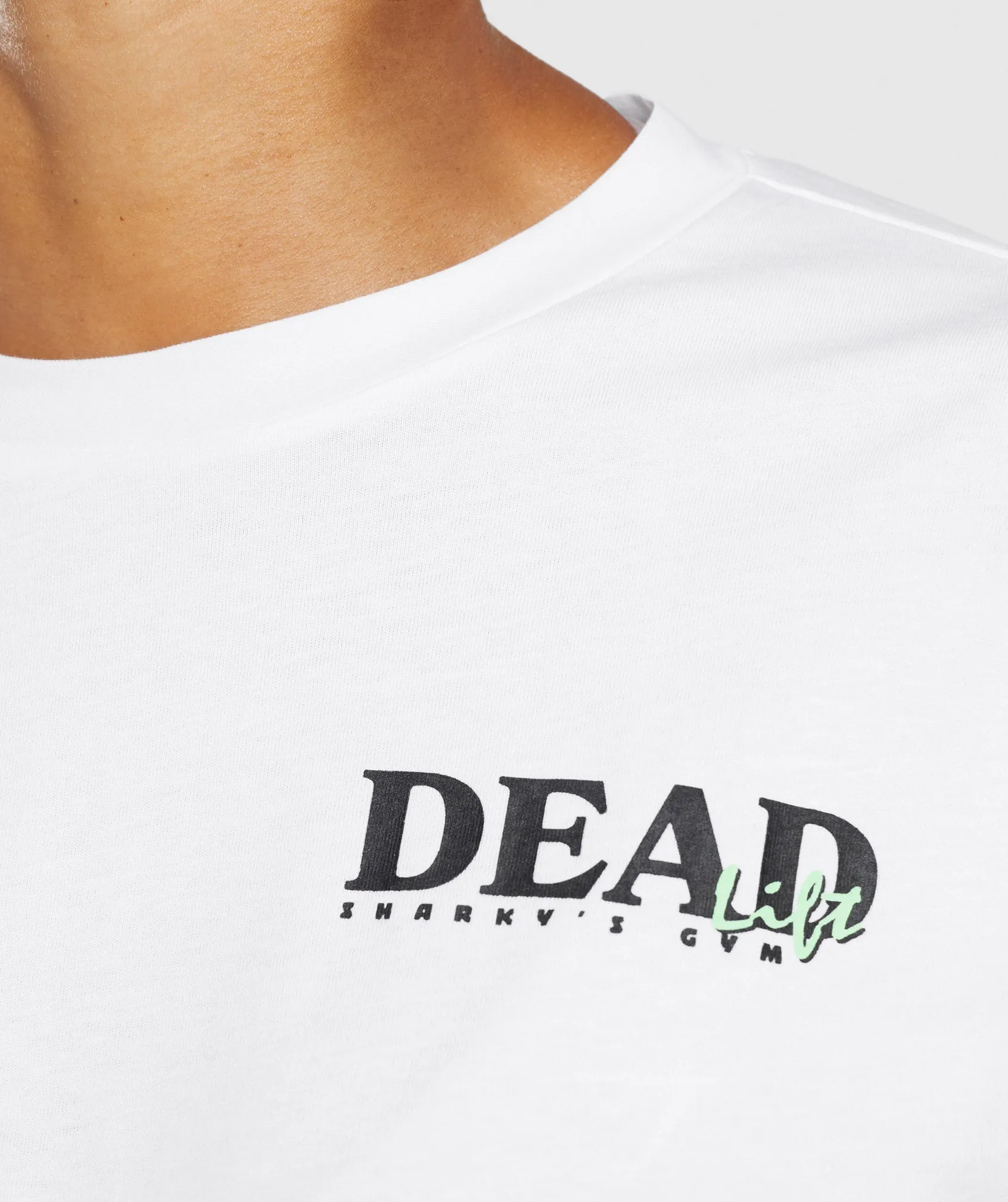 Gymshark Dead Lift Midi Tee - White sold by Gymshark product image thumbnail 4