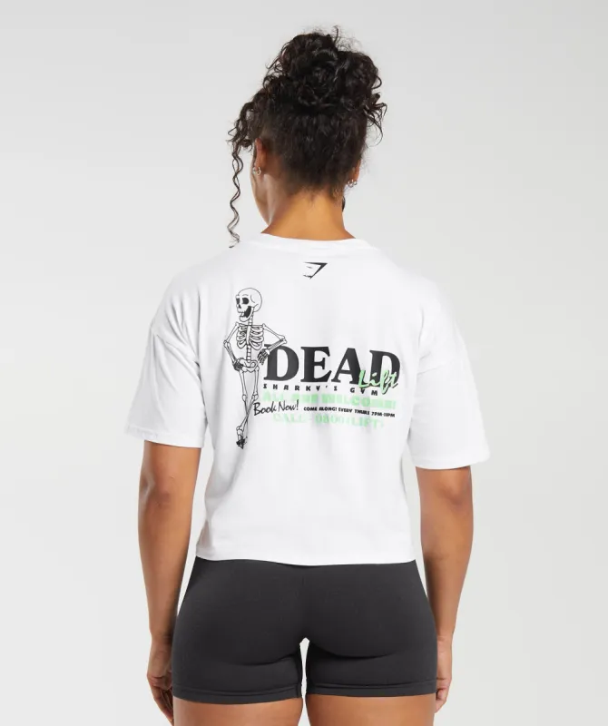 Gymshark Dead Lift Midi Tee - White sold by Gymshark