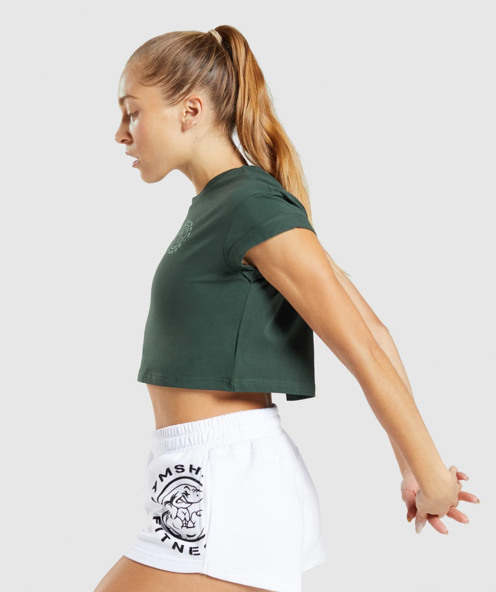 Gymshark Legacy Graphic Crop Tee - Dark Green sold by Gymshark product image thumbnail 3