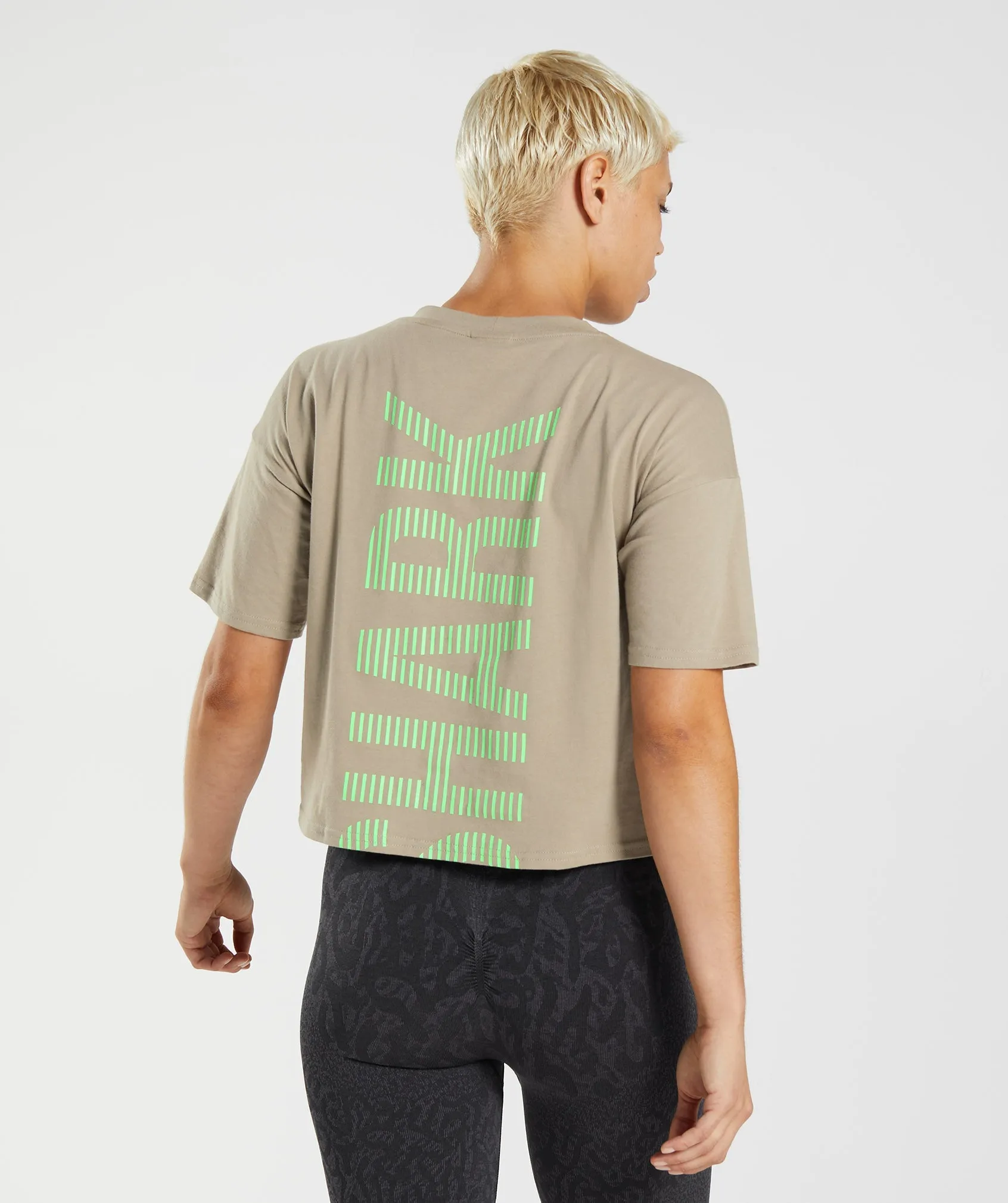 Gymshark 315 Midi T-Shirt - Cement Brown/Fluo Lime sold by Gymshark product image thumbnail 2