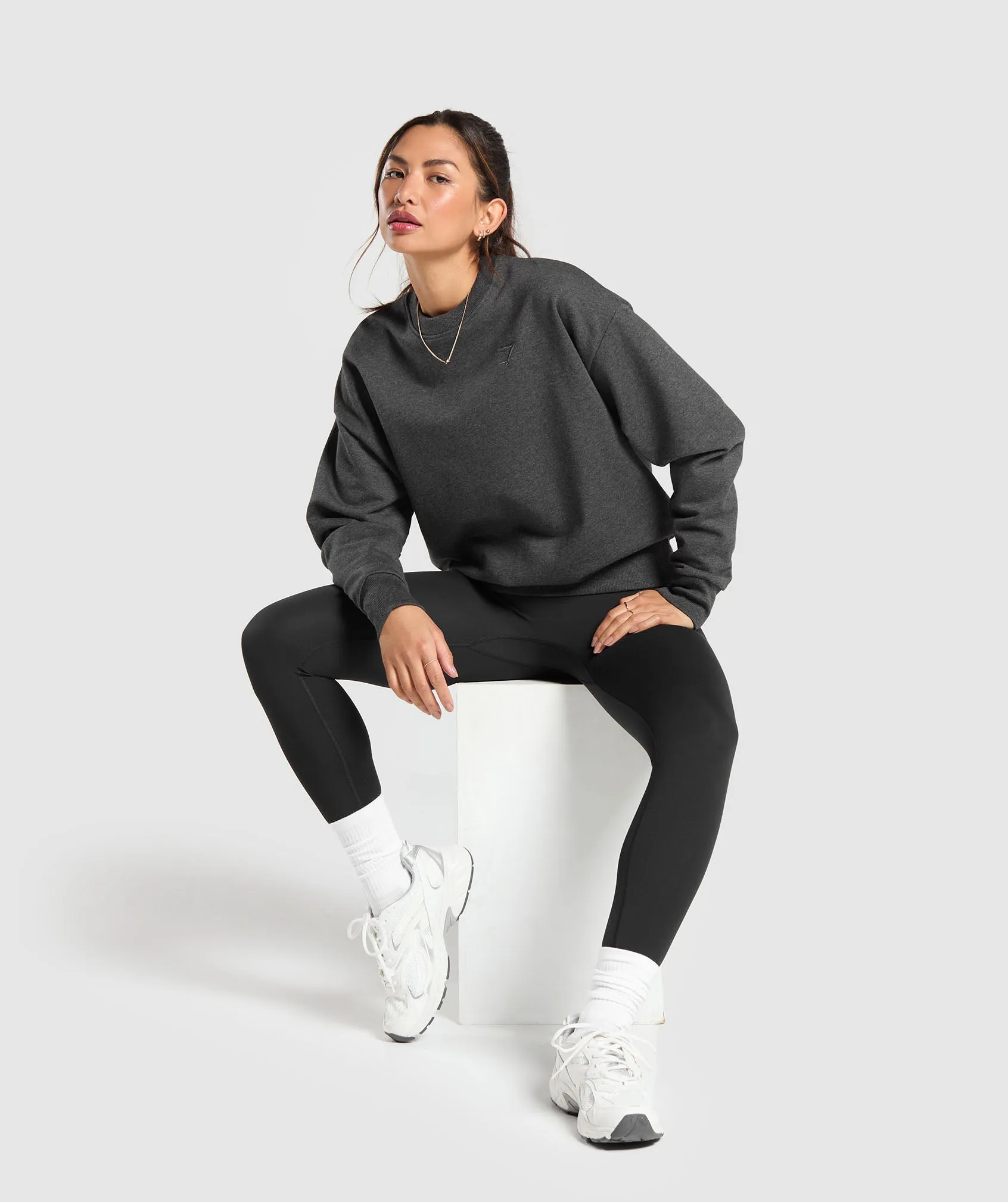Gymshark Rest Day Sweats Crew - Black Core Marl sold by Gymshark product image thumbnail 4