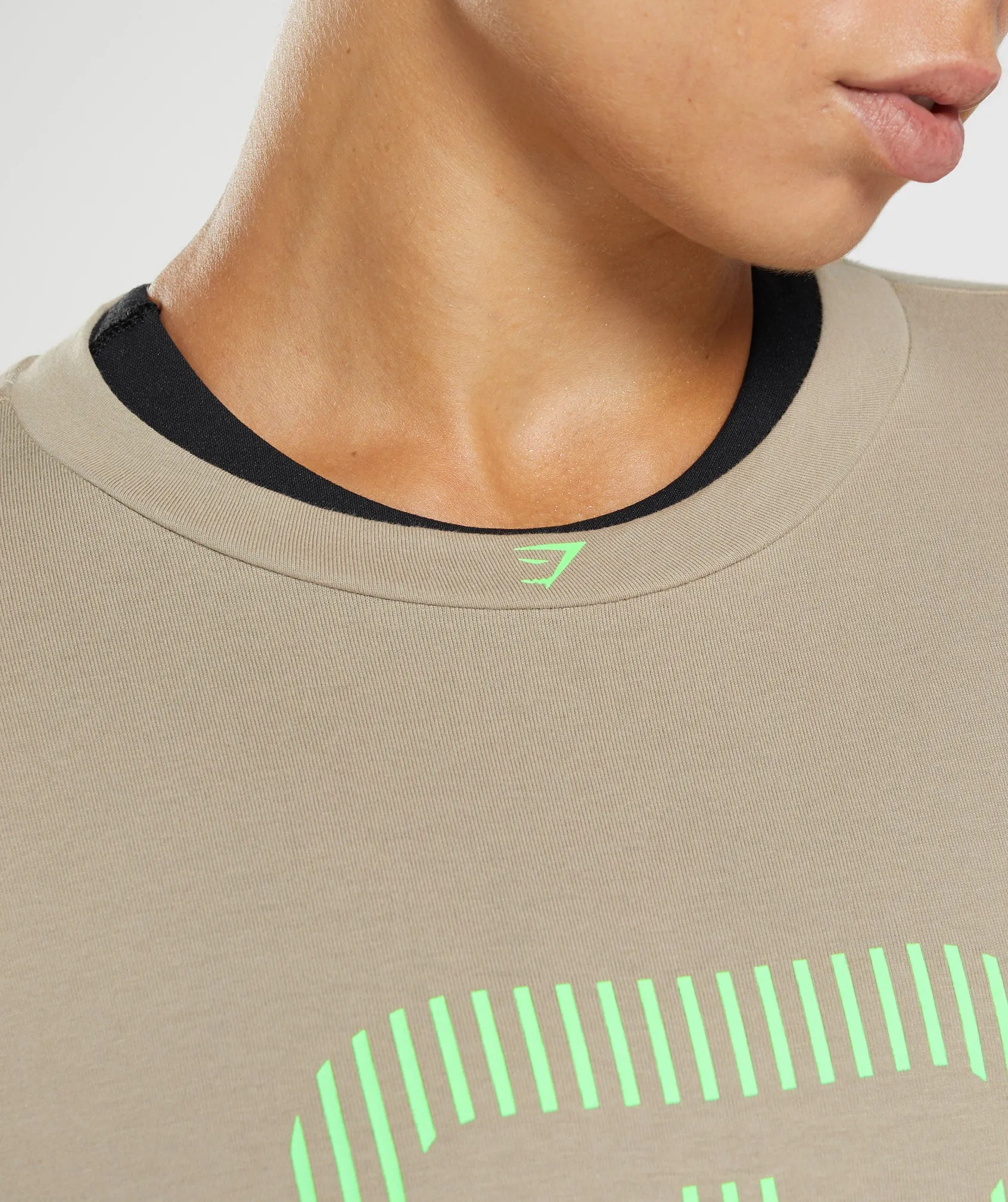 Gymshark 315 Midi T-Shirt - Cement Brown/Fluo Lime sold by Gymshark product image thumbnail 3