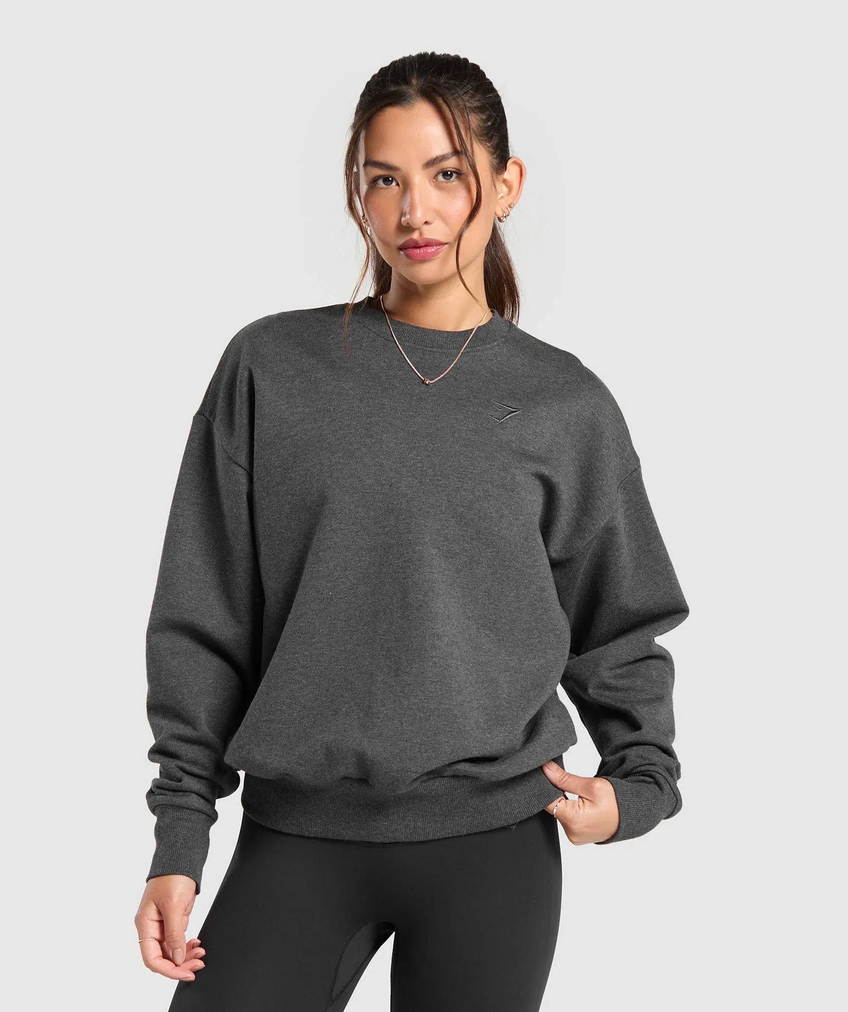 Gymshark Rest Day Sweats Crew - Black Core Marl sold by Gymshark