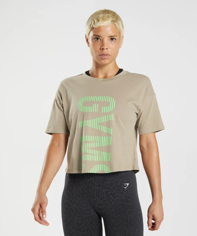 Gymshark 315 Midi T-Shirt - Cement Brown/Fluo Lime sold by Gymshark