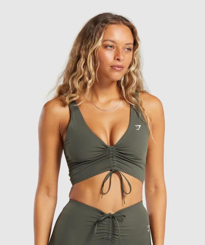 Gymshark Ruche Bralette - Strength Green sold by Gymshark