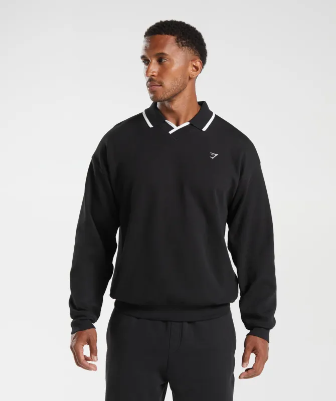 Gymshark Rest Day Street Polo Pullover - Black sold by Gymshark