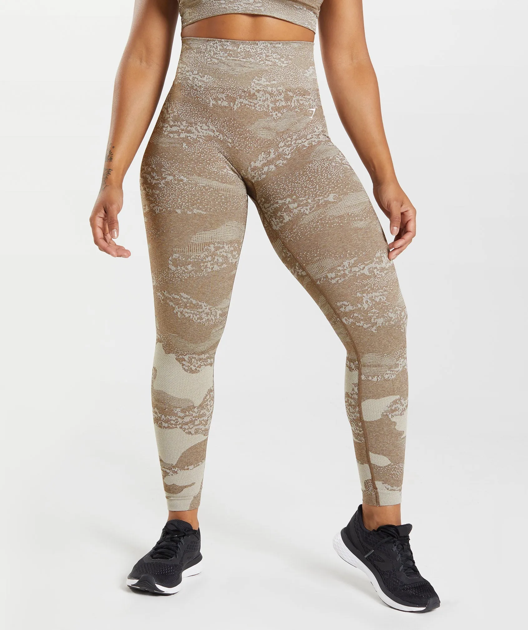 Gymshark Adapt Camo Seamless Leggings - Pebble Grey/Soul Brown sold by Gymshark