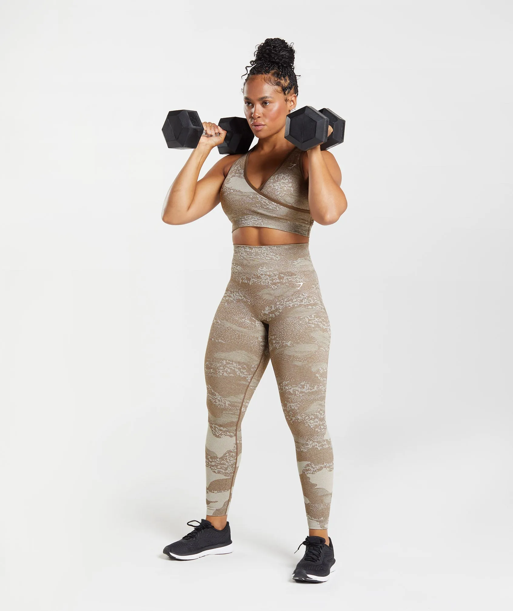 Gymshark Adapt Camo Seamless Leggings - Pebble Grey/Soul Brown sold by Gymshark product image thumbnail 4