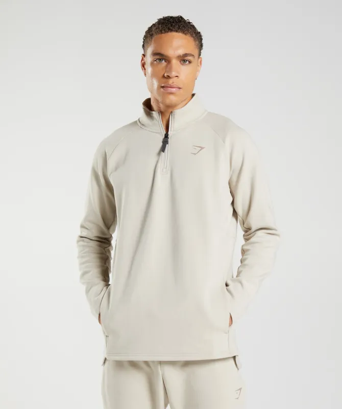 Gymshark Rest Day 1/4 Zip - Pebble Grey sold by Gymshark