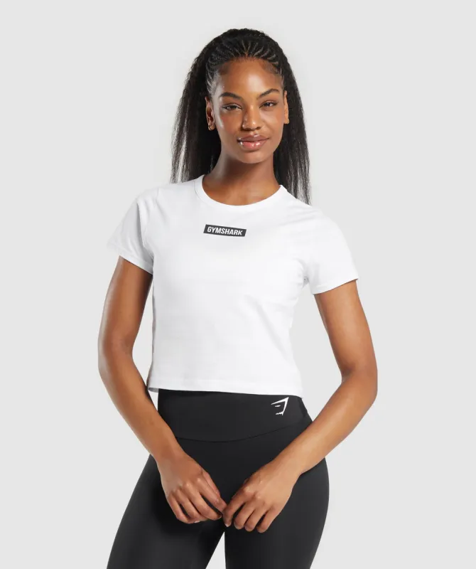 Gymshark Block Crop Top - White sold by Gymshark