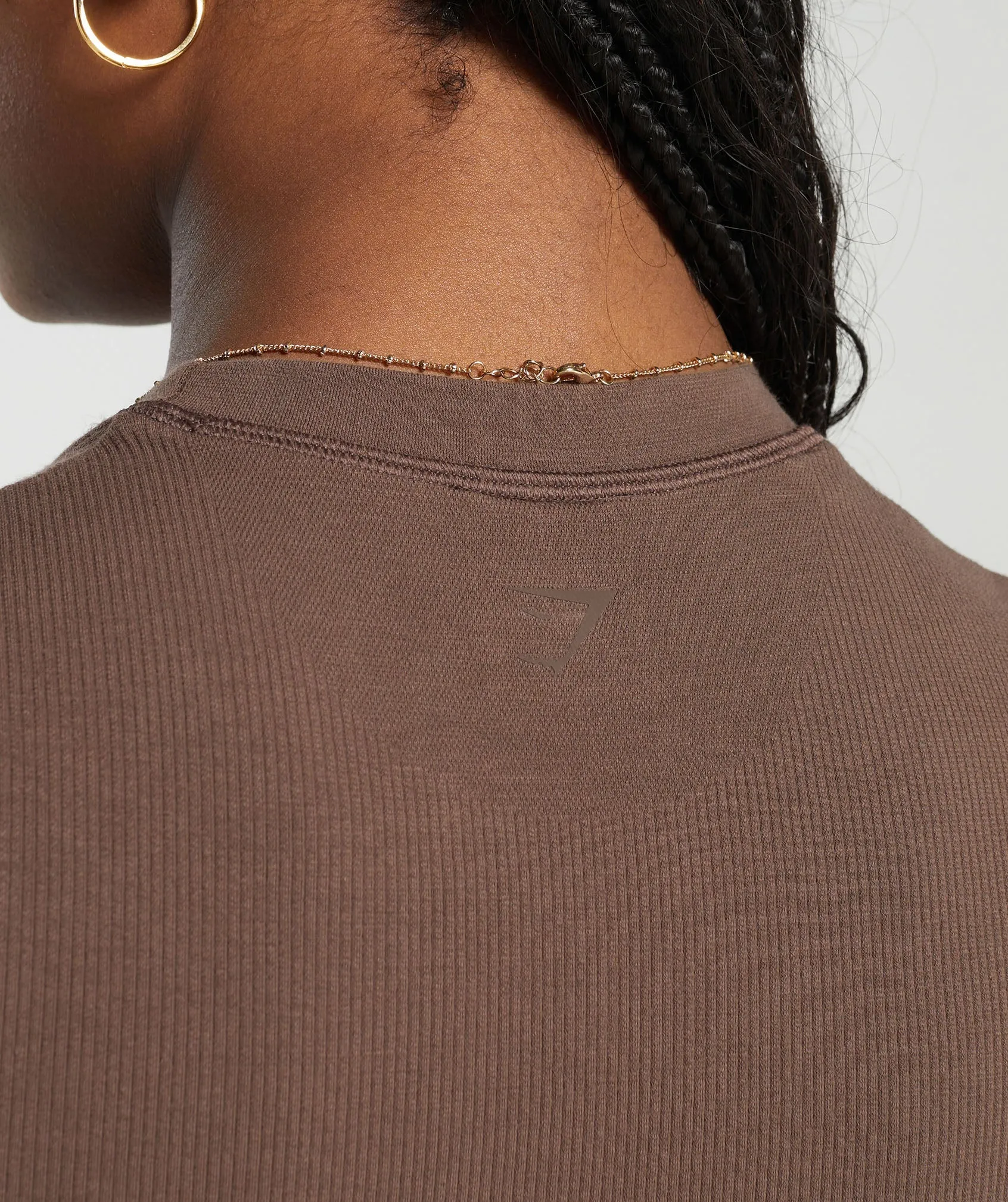 Gymshark Ribbed Cotton Seamless T-Shirt - Soft Brown sold by Gymshark product image thumbnail 5
