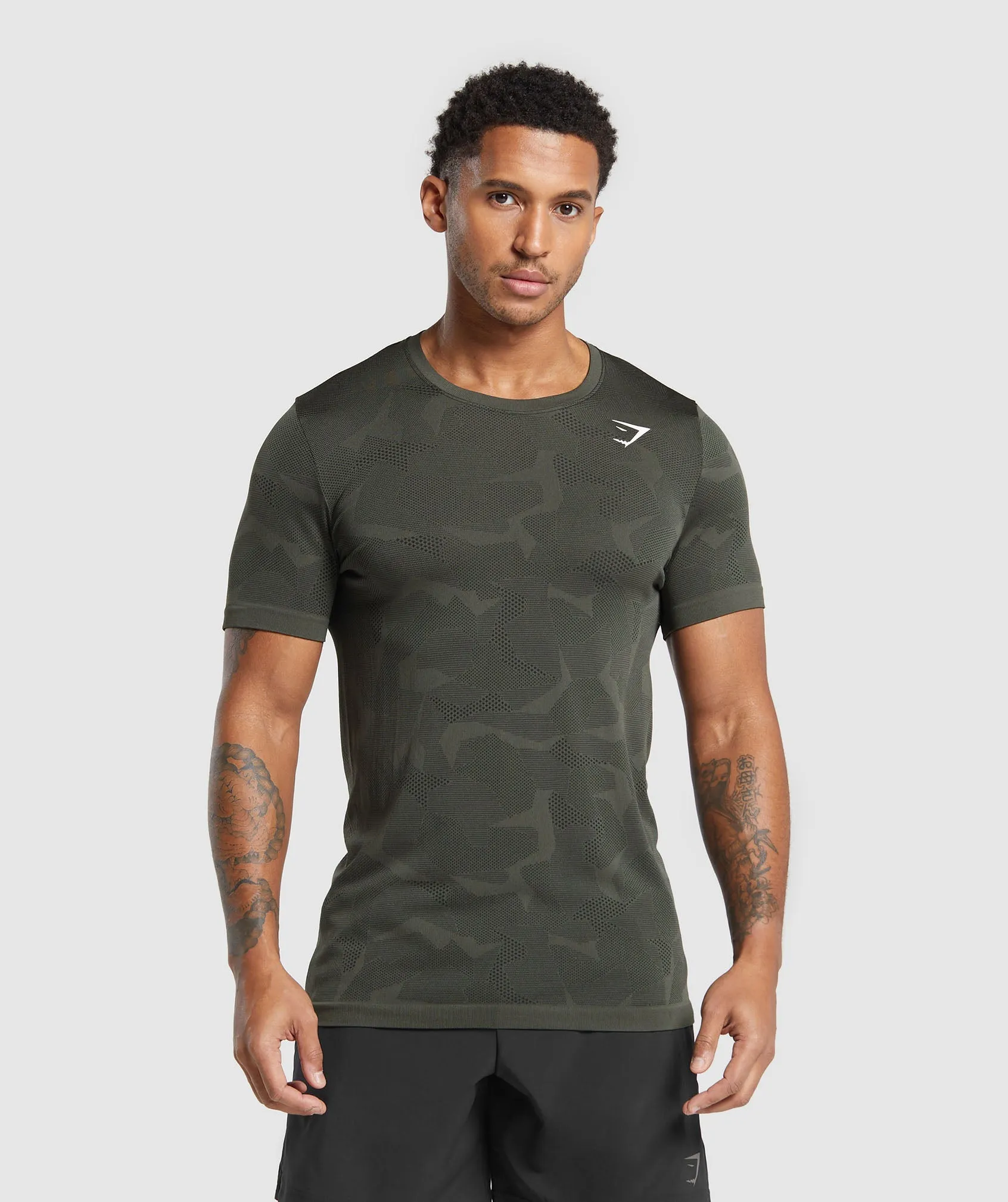 Gymshark Sport Seamless T-Shirt - Strength Green/Black sold by Gymshark