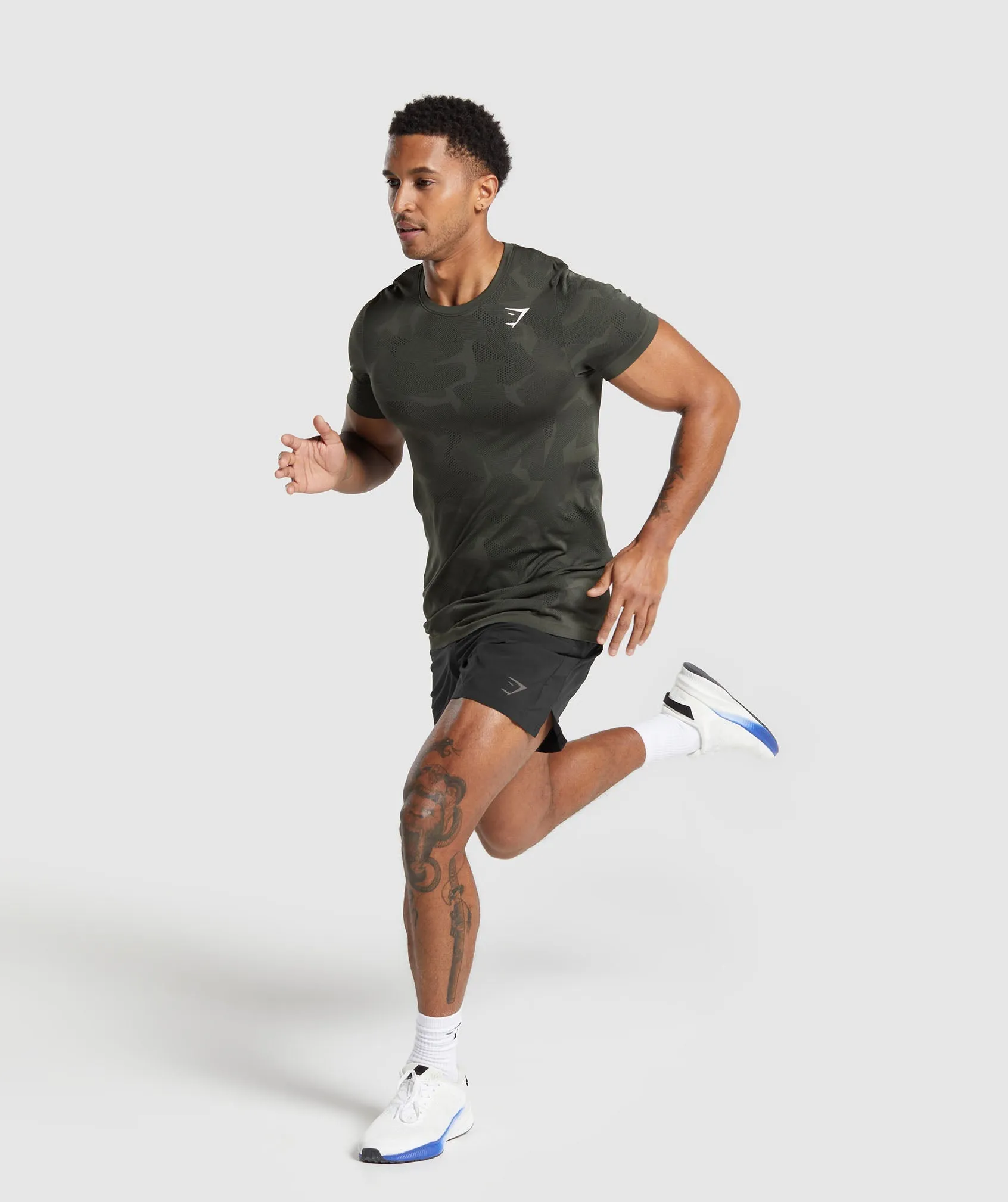 Gymshark Sport Seamless T-Shirt - Strength Green/Black sold by Gymshark product image thumbnail 4