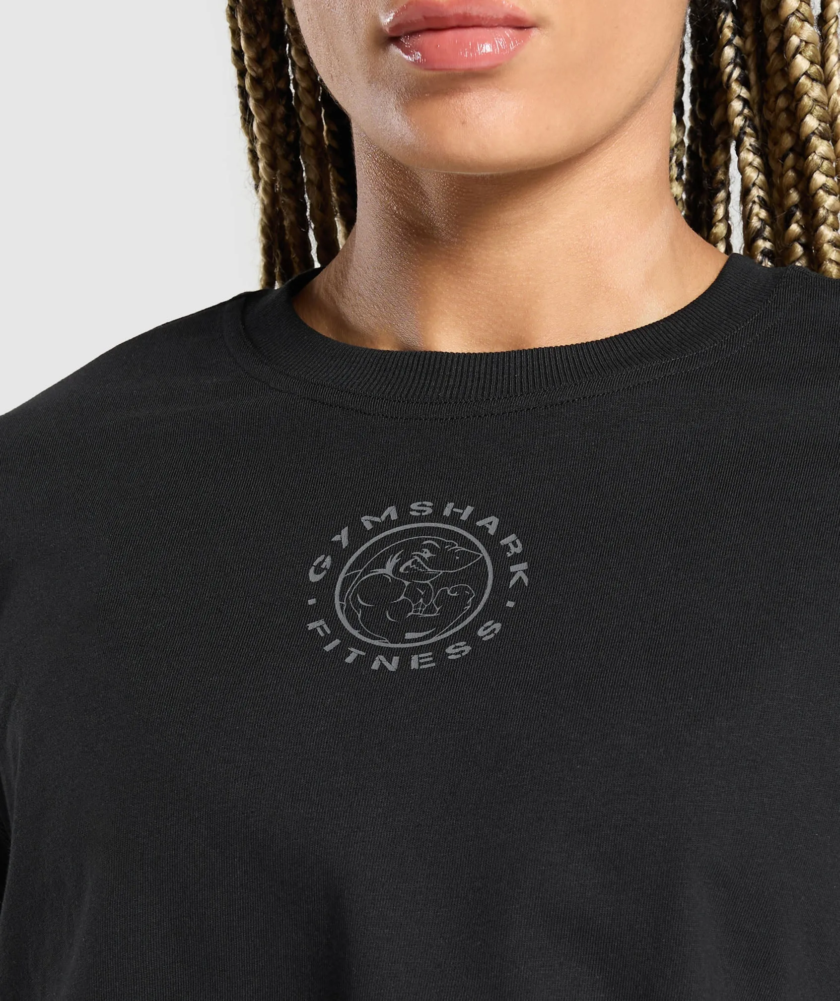 Gymshark Legacy Oversized Long Sleeve Top - Black sold by Gymshark product image thumbnail 5