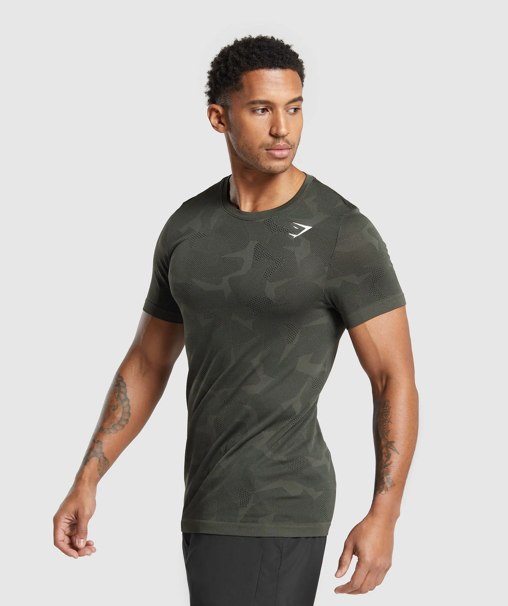 Gymshark Sport Seamless T-Shirt - Strength Green/Black sold by Gymshark product image thumbnail 3