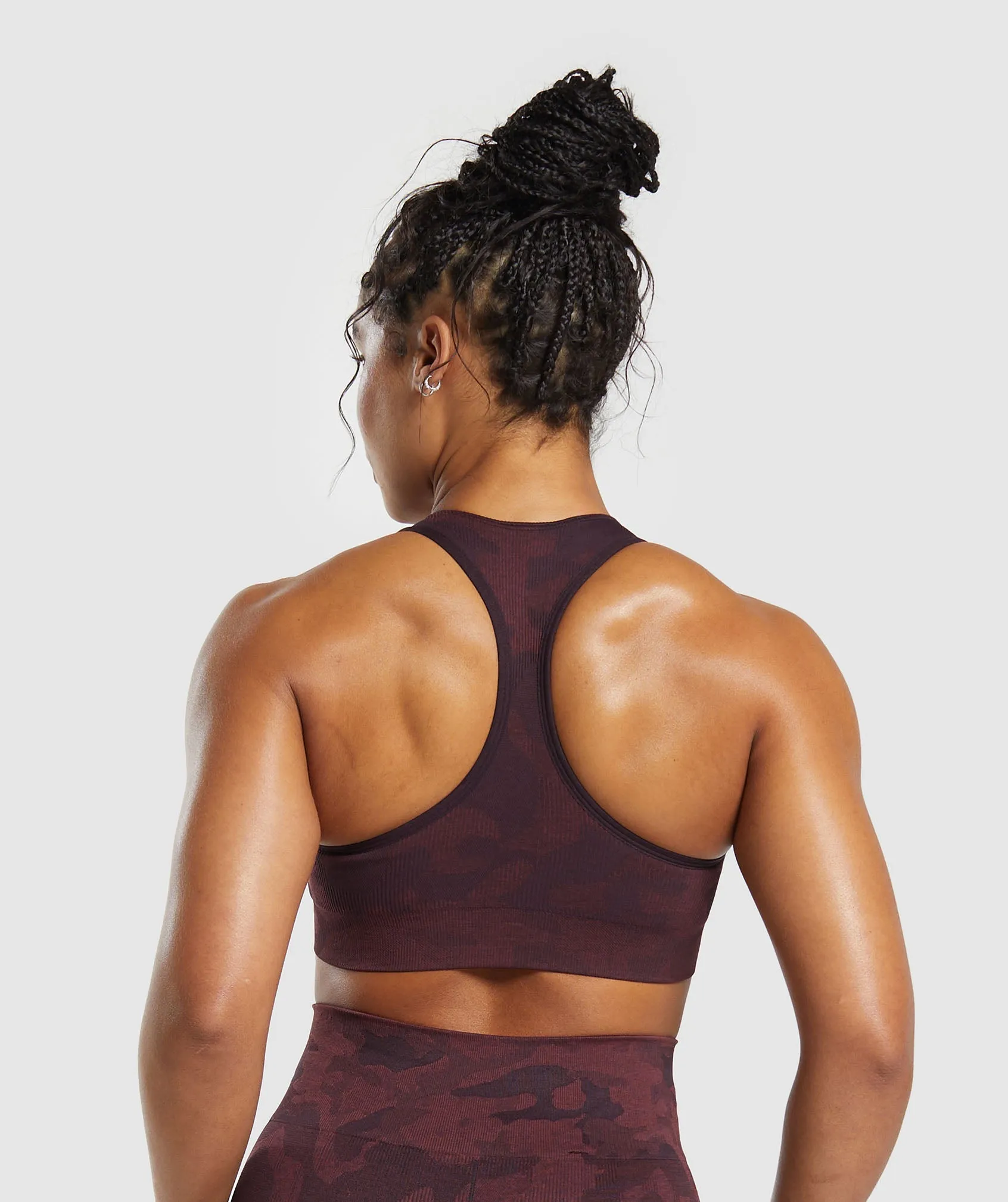 Gymshark Adapt Camo Seamless Sports Bra - Plum Brown/Burgundy Brown sold by Gymshark product image thumbnail 2