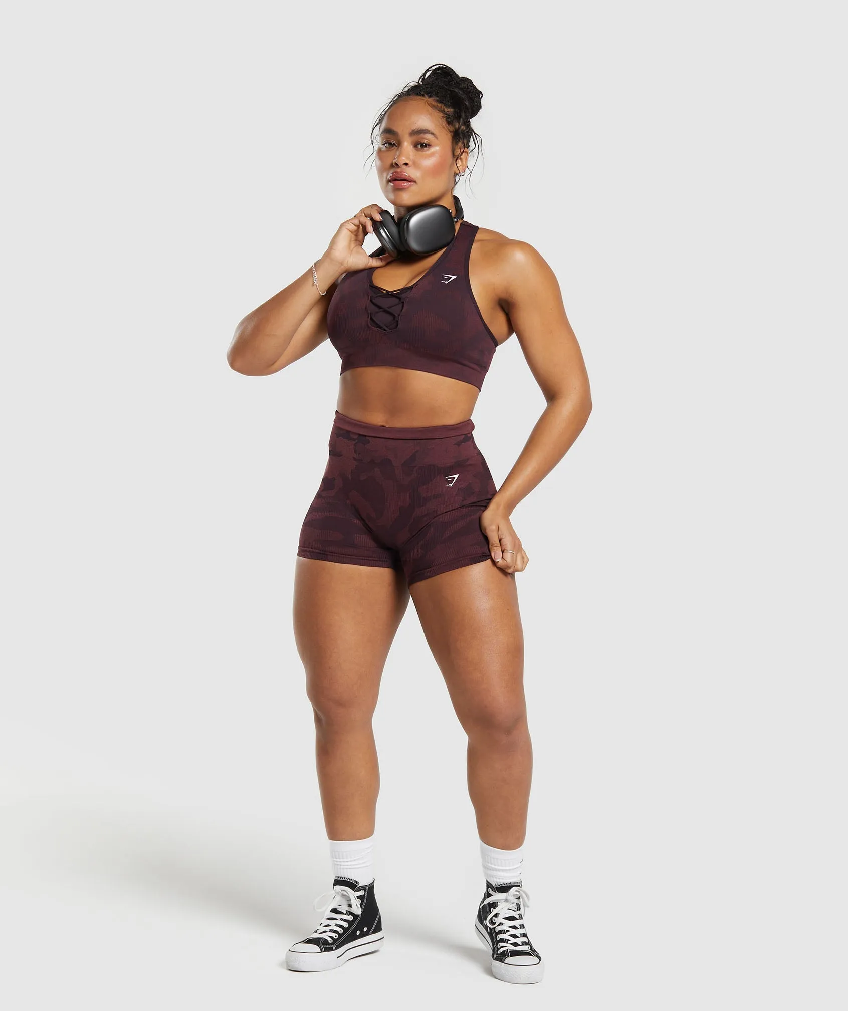 Gymshark Adapt Camo Seamless Sports Bra - Plum Brown/Burgundy Brown sold by Gymshark product image thumbnail 4
