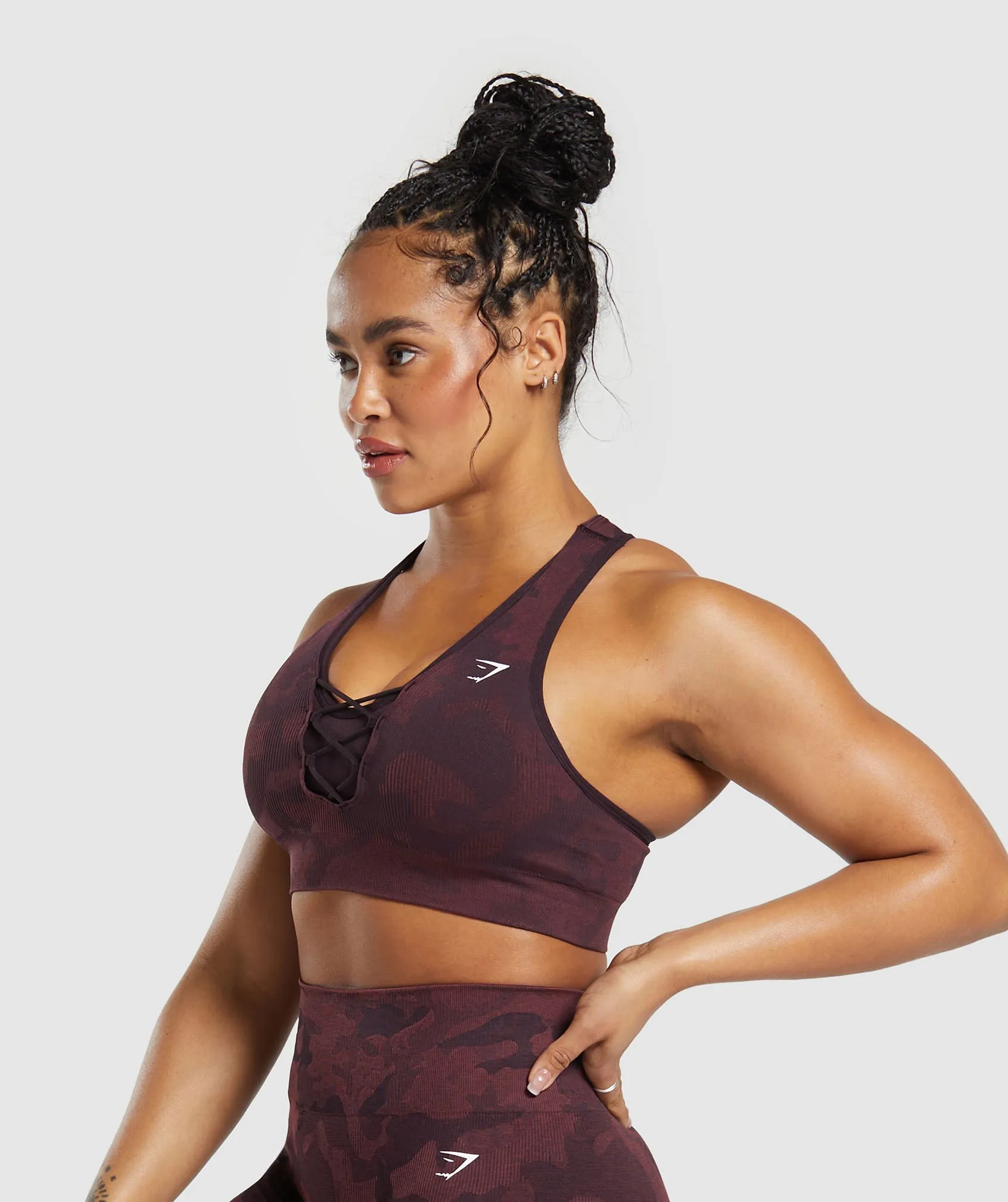 Gymshark Adapt Camo Seamless Sports Bra - Plum Brown/Burgundy Brown sold by Gymshark product image thumbnail 3