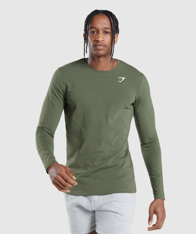 Gymshark Essential Long Sleeve T-Shirt - Core Olive sold by Gymshark