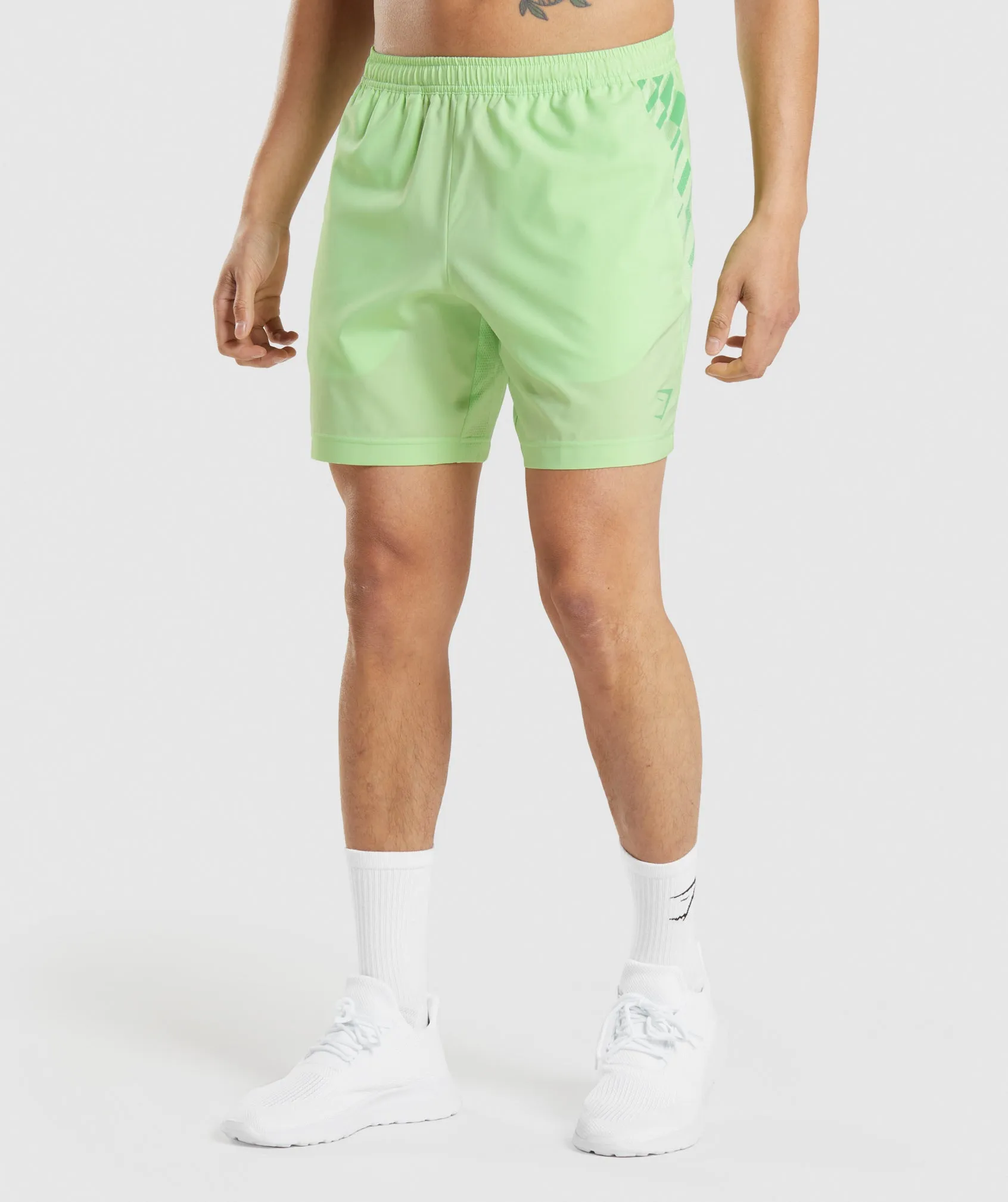 Gymshark Sport Stripe 7" Shorts - Bali Green sold by Gymshark