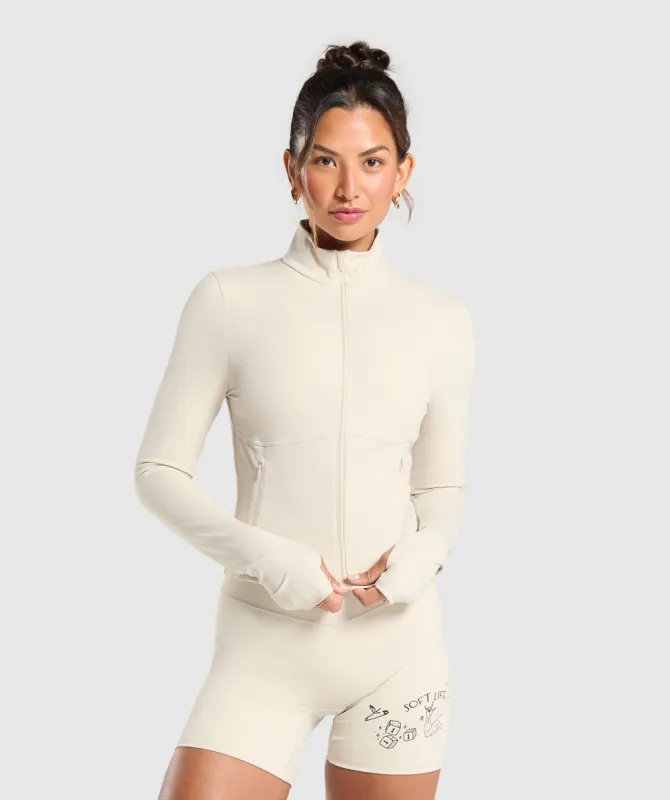 Gymshark Elevate Tracktop - Cream Beige sold by Gymshark