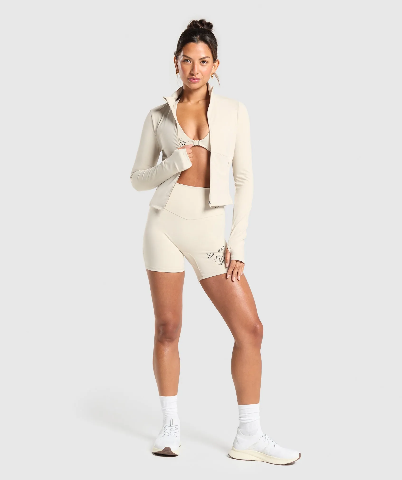 Gymshark Elevate Tracktop - Cream Beige sold by Gymshark product image thumbnail 4
