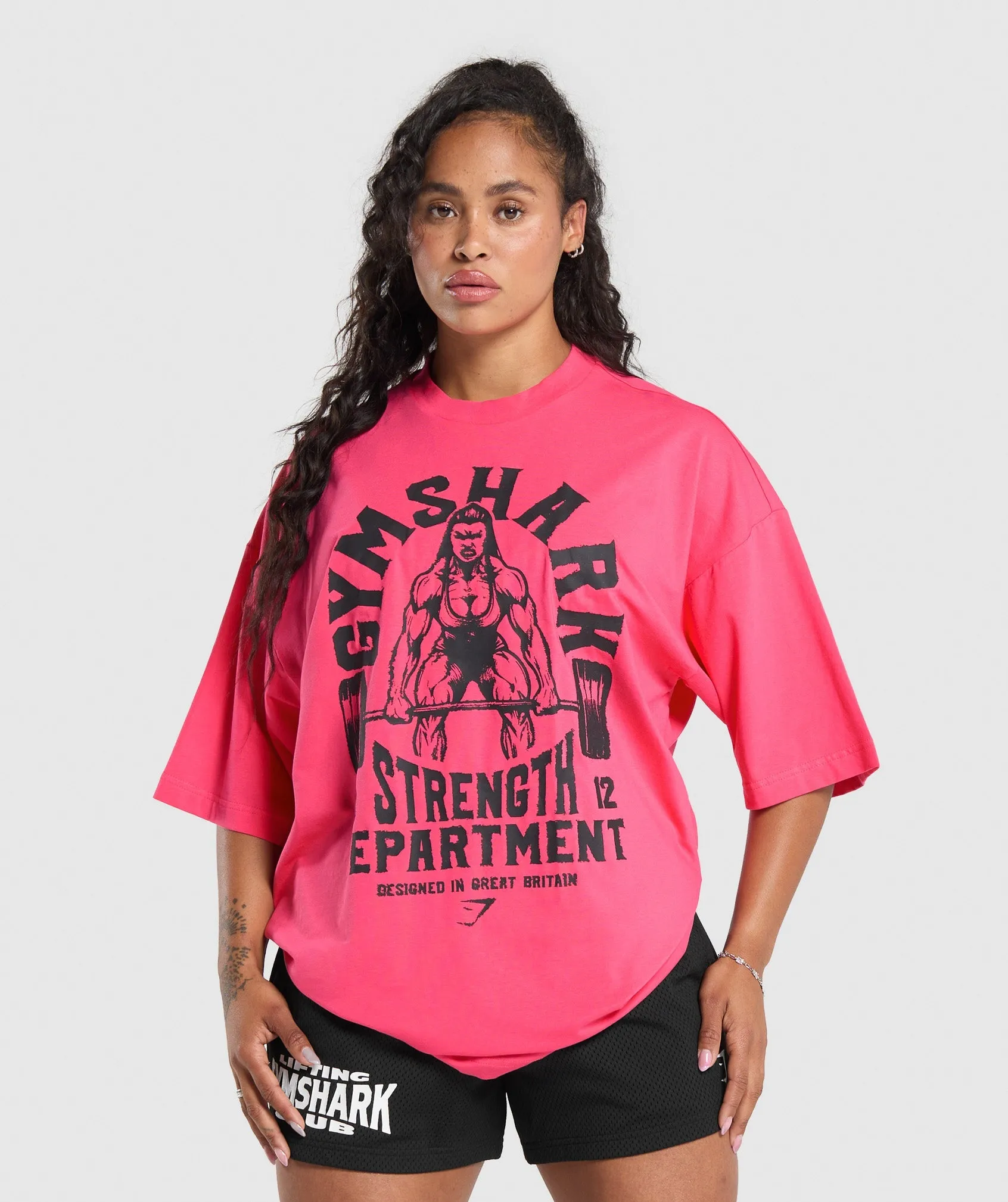 Gymshark Strength Department Graphic T-Shirt - Freak Out Pink sold by Gymshark