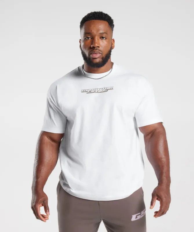 Gymshark Intergalactic Lifting Oversized T-Shirt - White sold by Gymshark