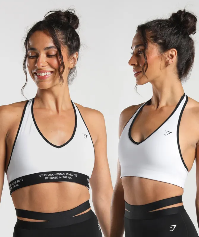 Gymshark Reversible Halterneck Sports Bra - Black/White sold by Gymshark