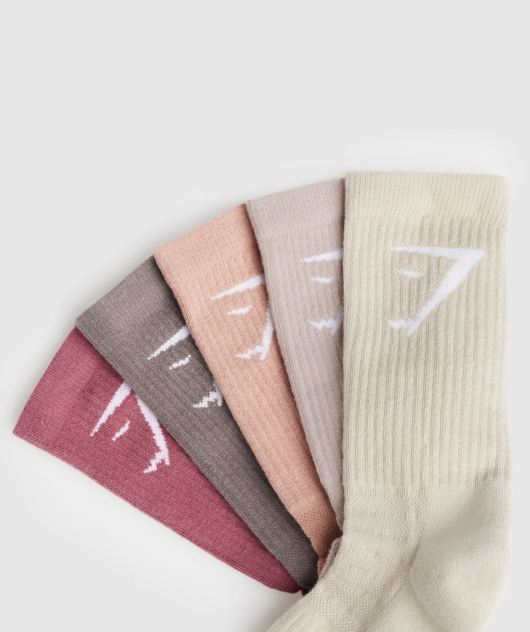 Gymshark Crew Socks 5pk - Berry/Brown/Pink/Pink/Brown sold by Gymshark product image thumbnail 2