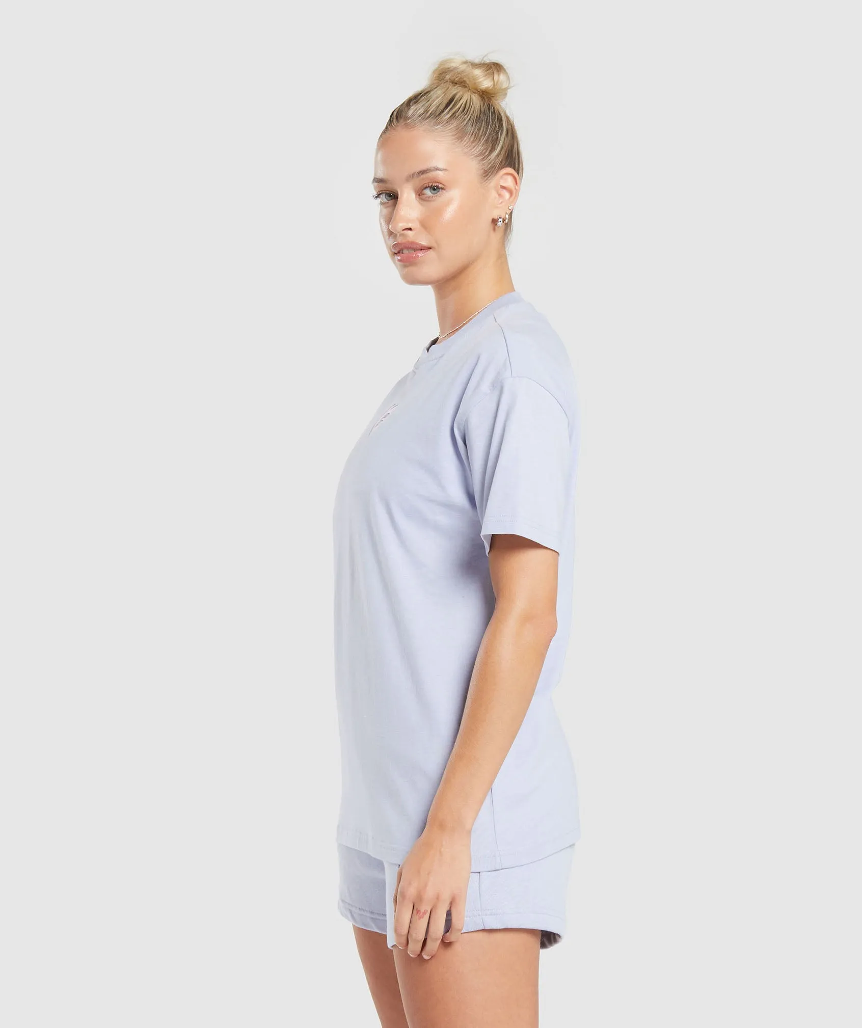 Gymshark Love Hearts Oversized T-Shirt - Silver Lilac sold by Gymshark product image thumbnail 3