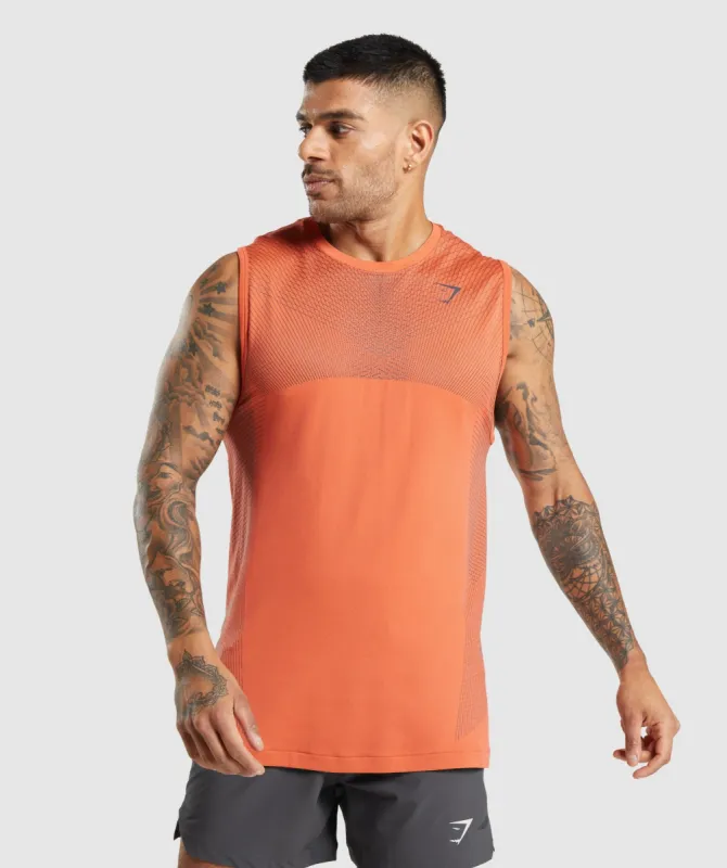 Gymshark Apex Seamless Tank - Papaya Orange/Onyx Grey sold by Gymshark