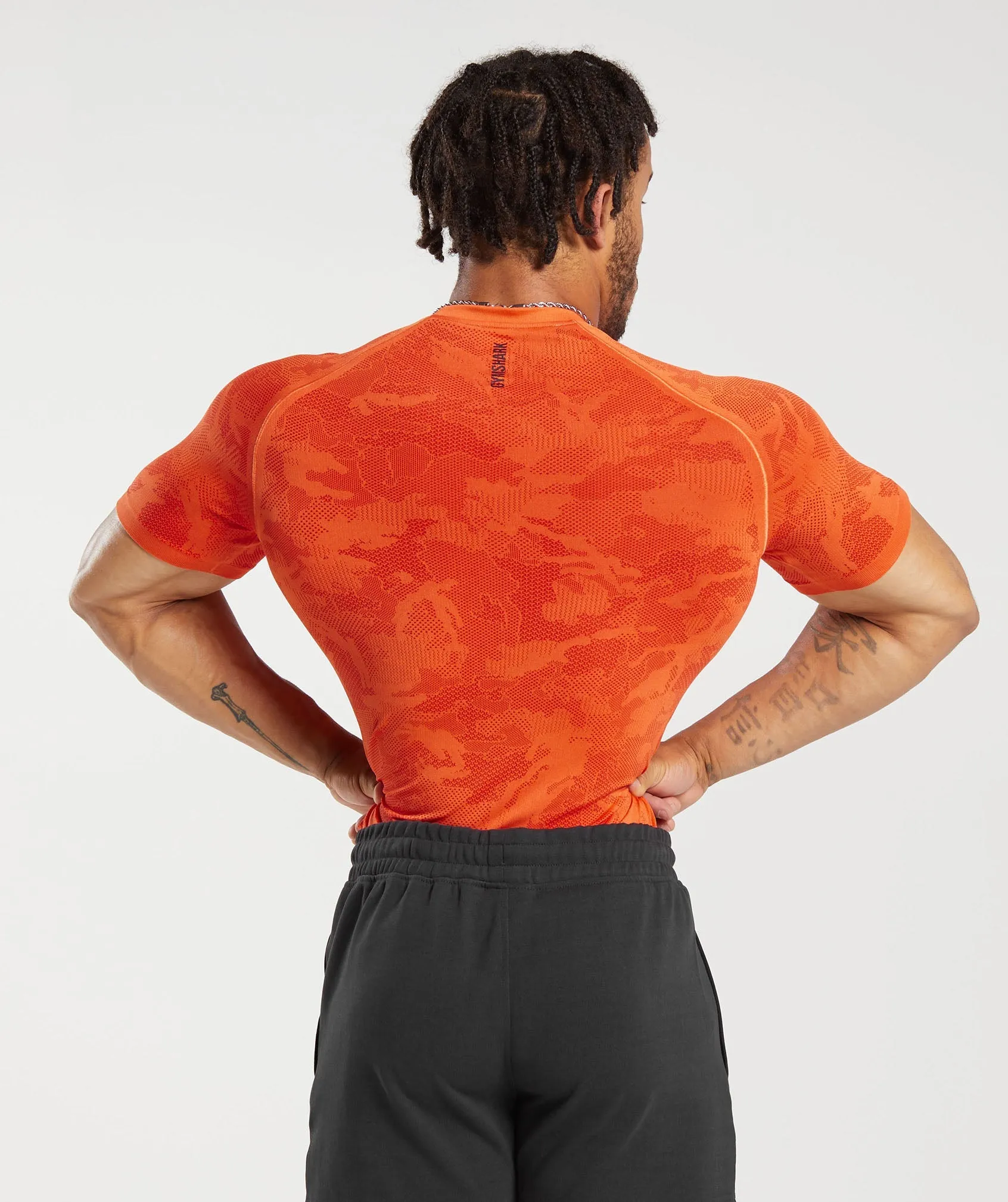 Gymshark Geo Seamless T-Shirt - Ignite Orange/Zesty Red sold by Gymshark product image thumbnail 2