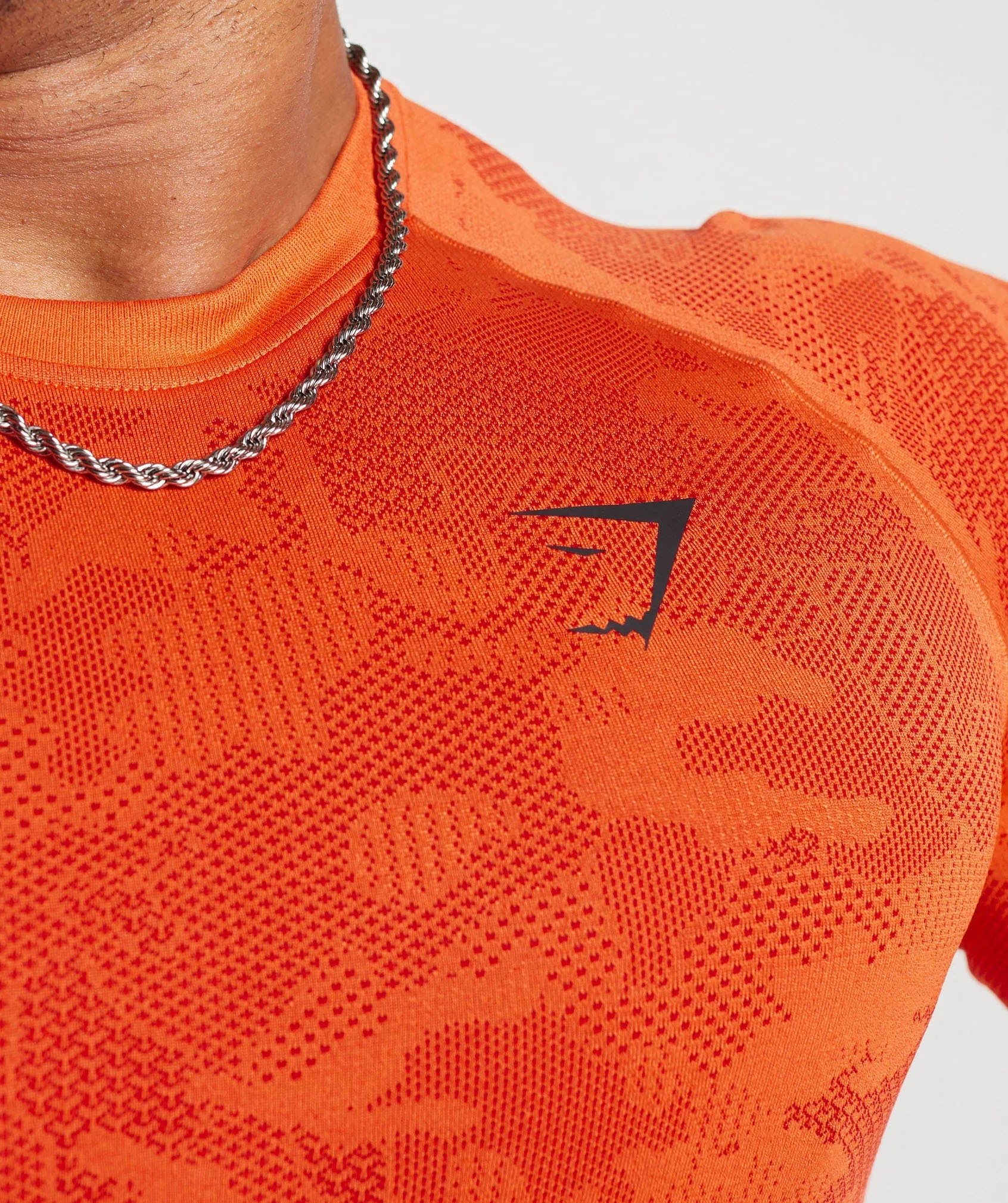 Gymshark Geo Seamless T-Shirt - Ignite Orange/Zesty Red sold by Gymshark product image thumbnail 3