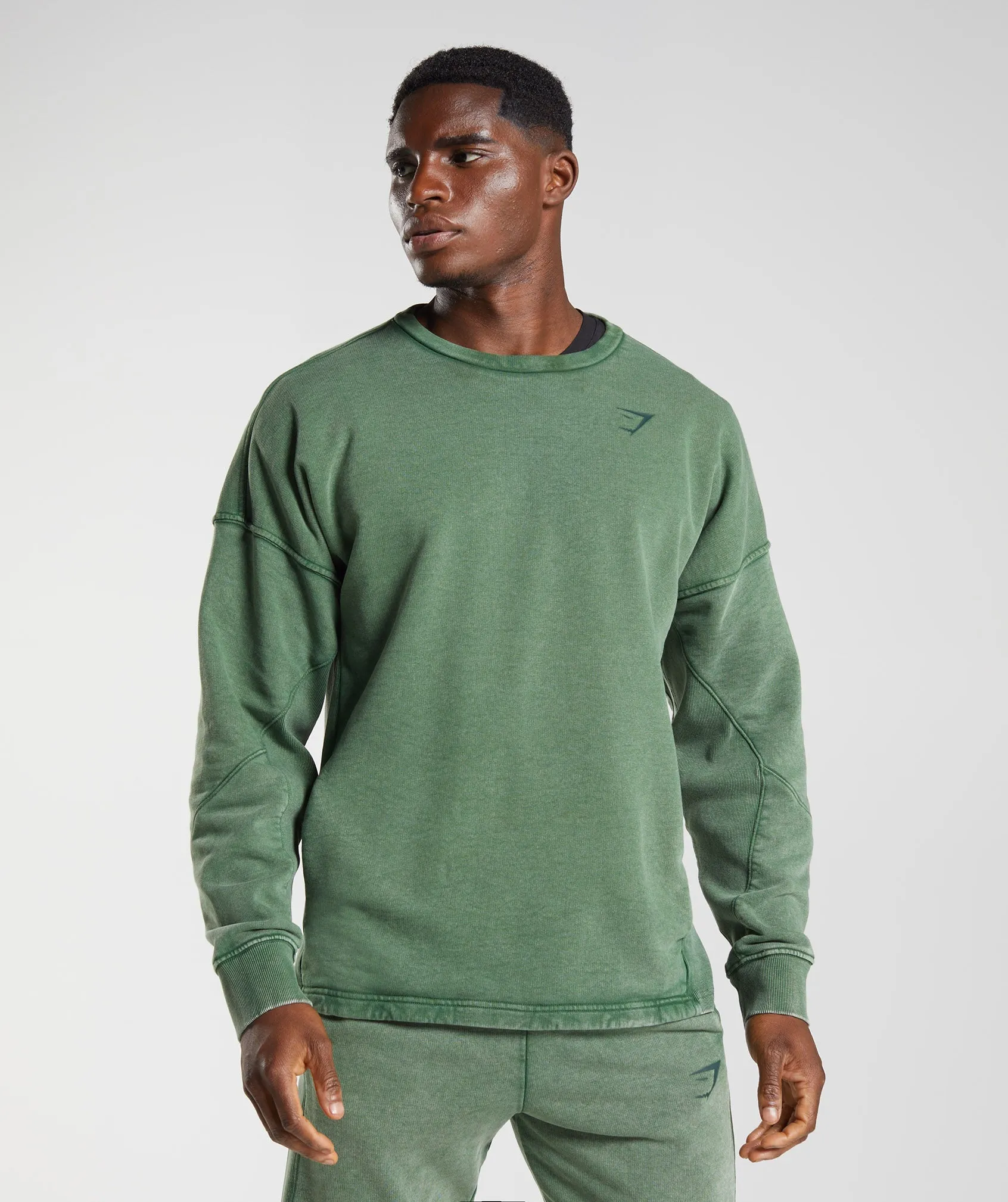 Gymshark Power Washed Crew - Iguana Green sold by Gymshark product image thumbnail 2