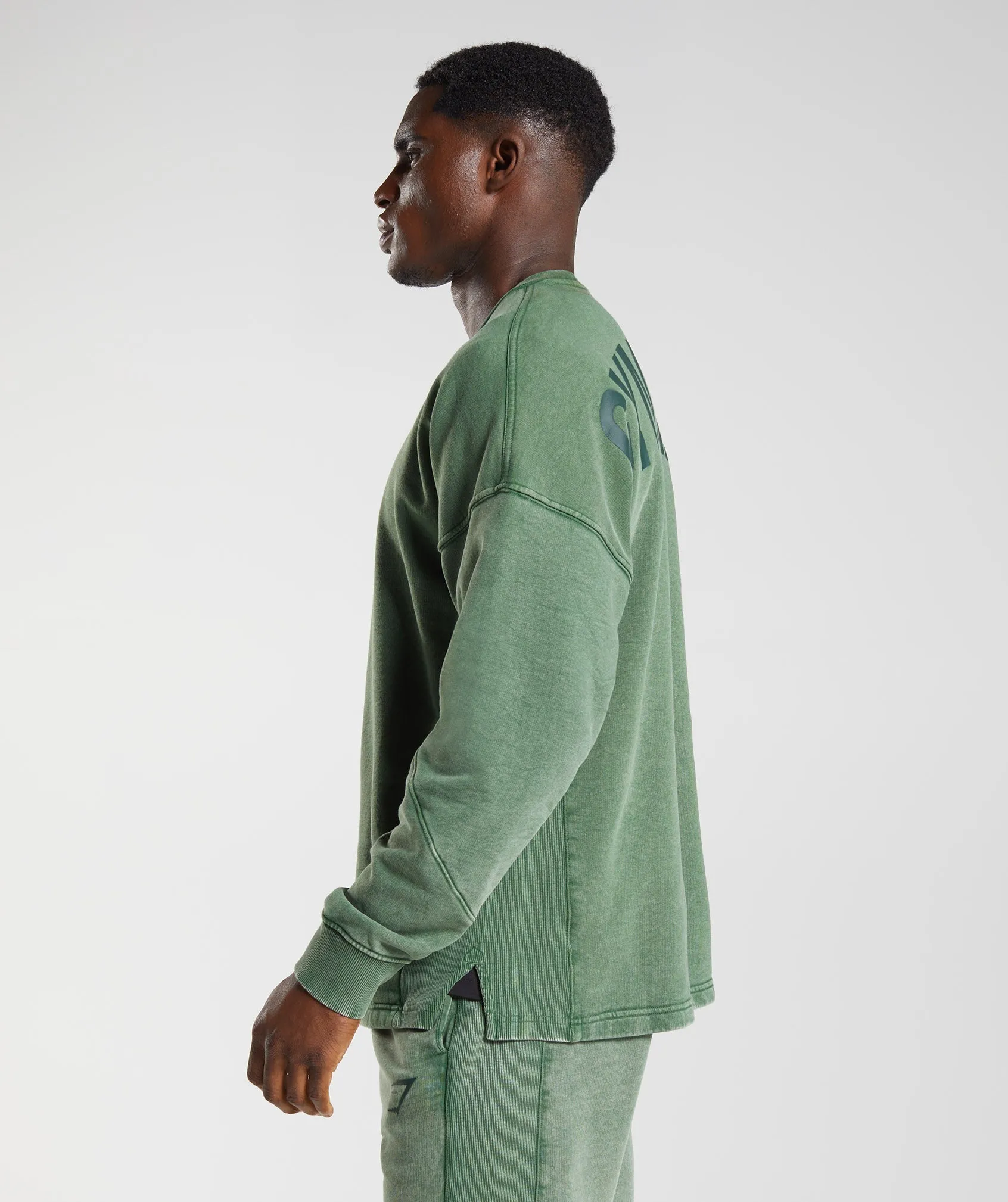 Gymshark Power Washed Crew - Iguana Green sold by Gymshark product image thumbnail 3