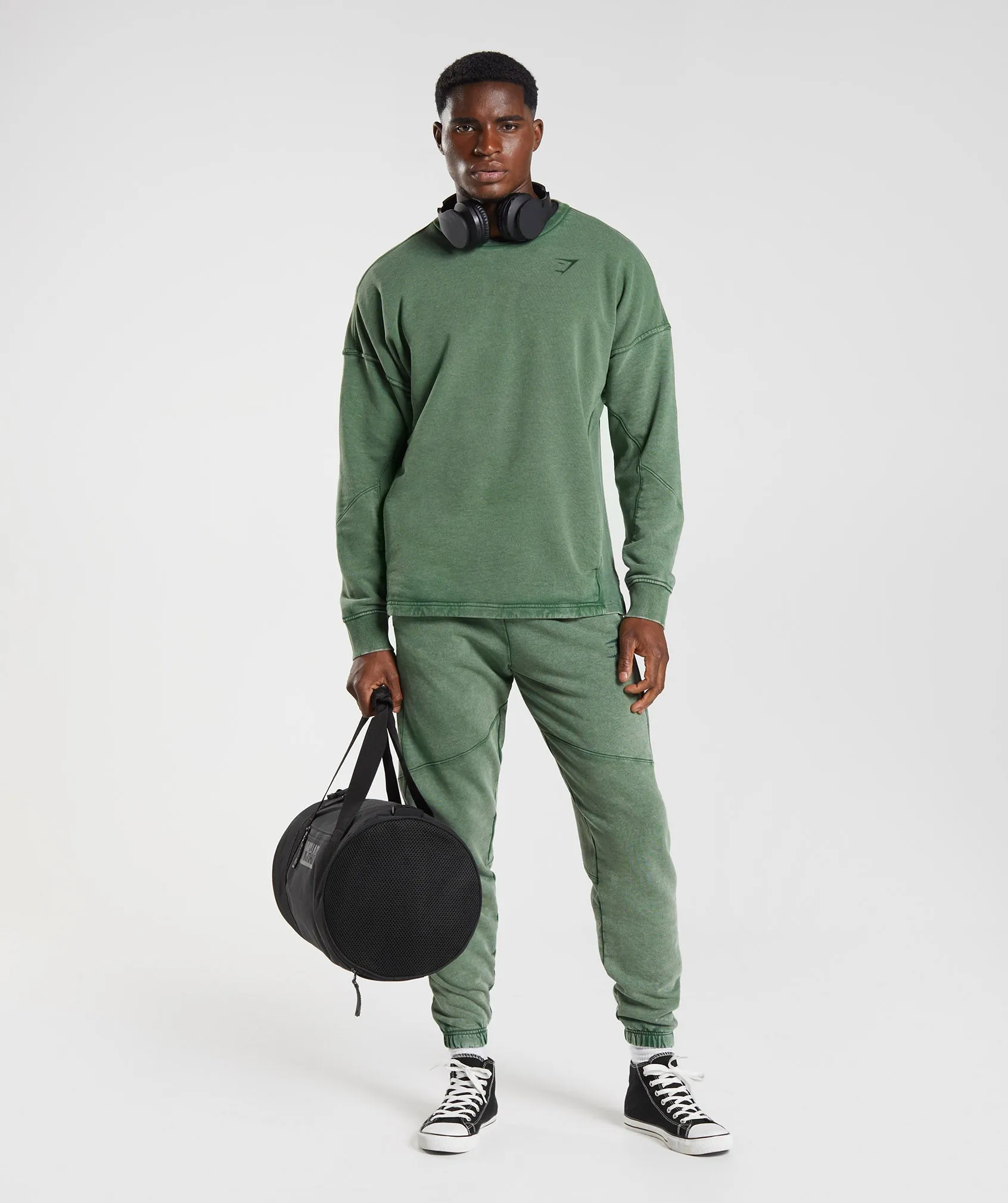 Gymshark Power Washed Crew - Iguana Green sold by Gymshark product image thumbnail 4